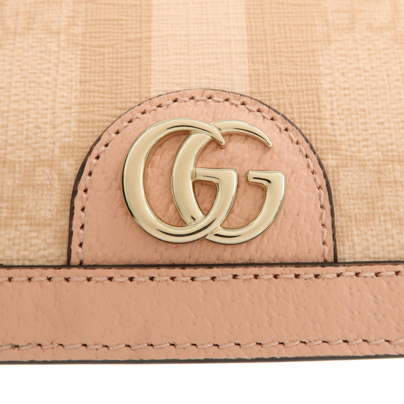 GUCCI Ophidia Sherry GG Supreme Leather Wallet Pink 523155