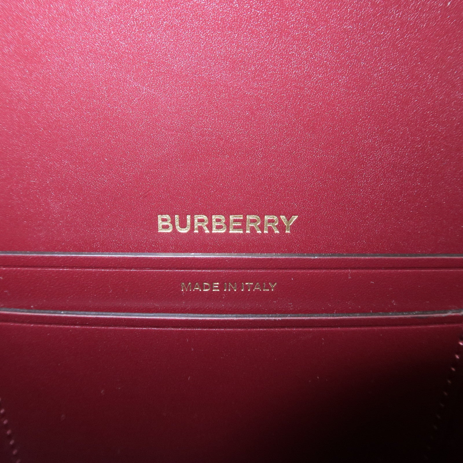 BURBERRY Leather Small Olympia Bag Shoudler Bag Burgundy -