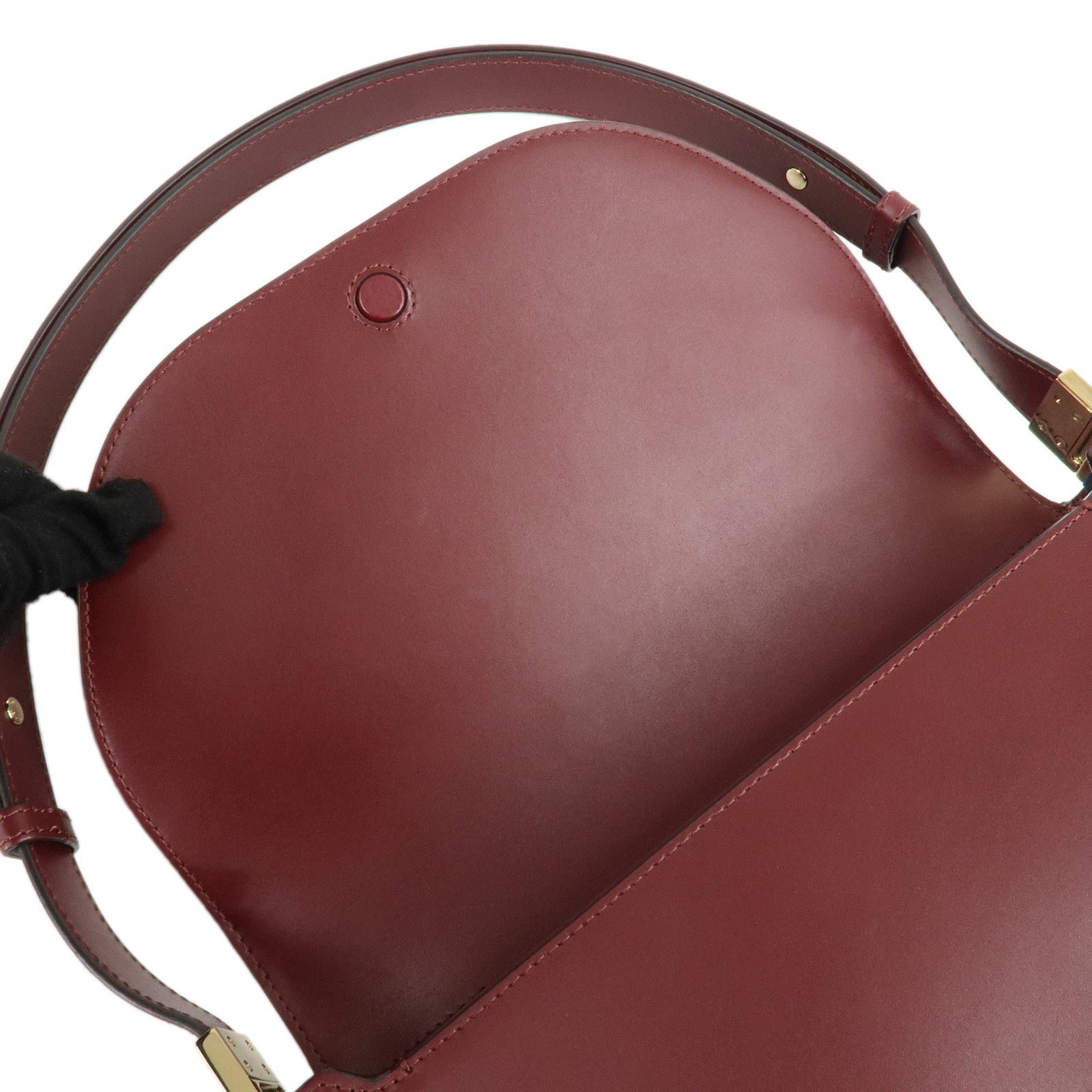 BURBERRY Leather Small Olympia Bag Shoudler Bag Burgundy -