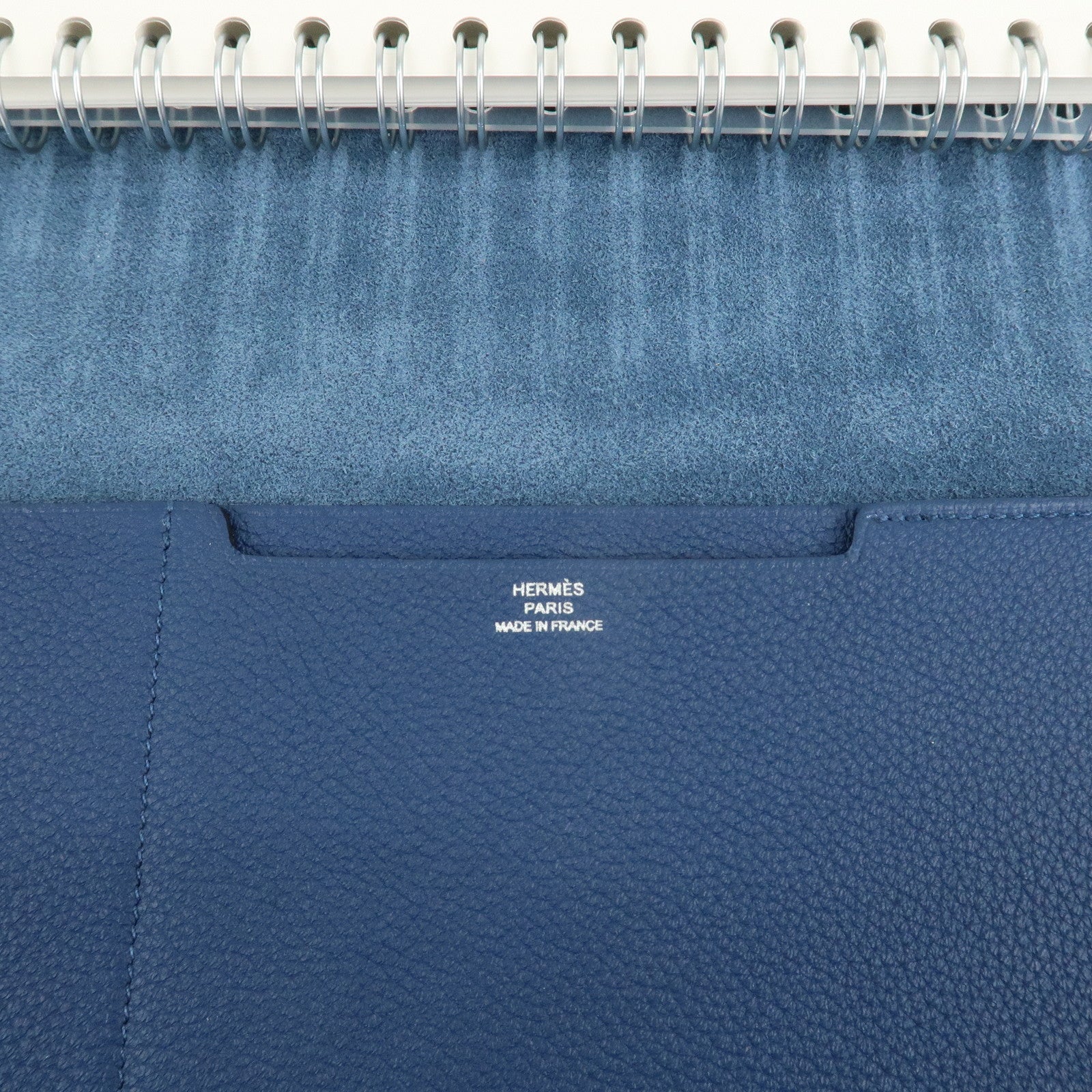 HERMES Togo Ulysse GM Notebook Navy- Used