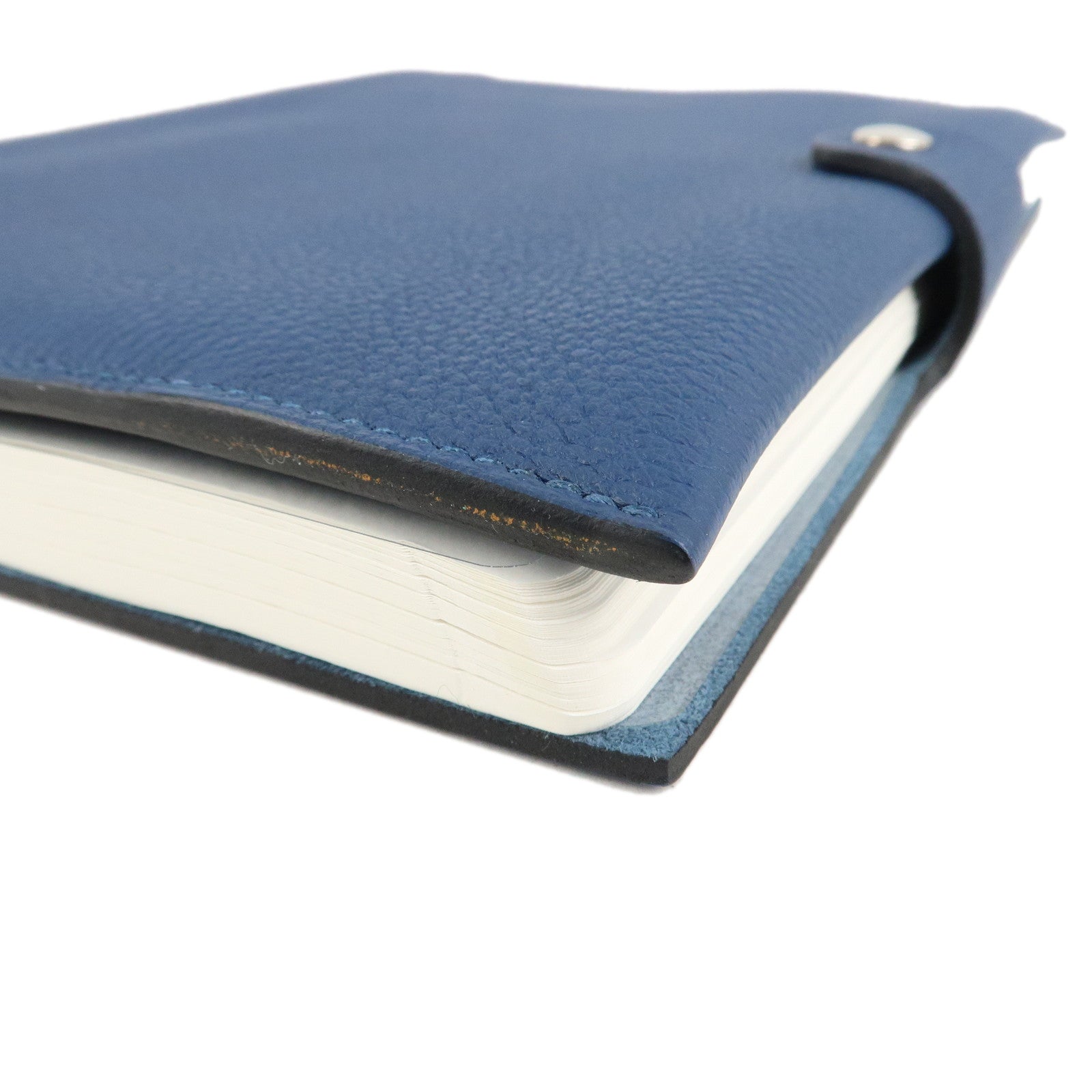 HERMES Togo Ulysse GM Notebook Navy- Used