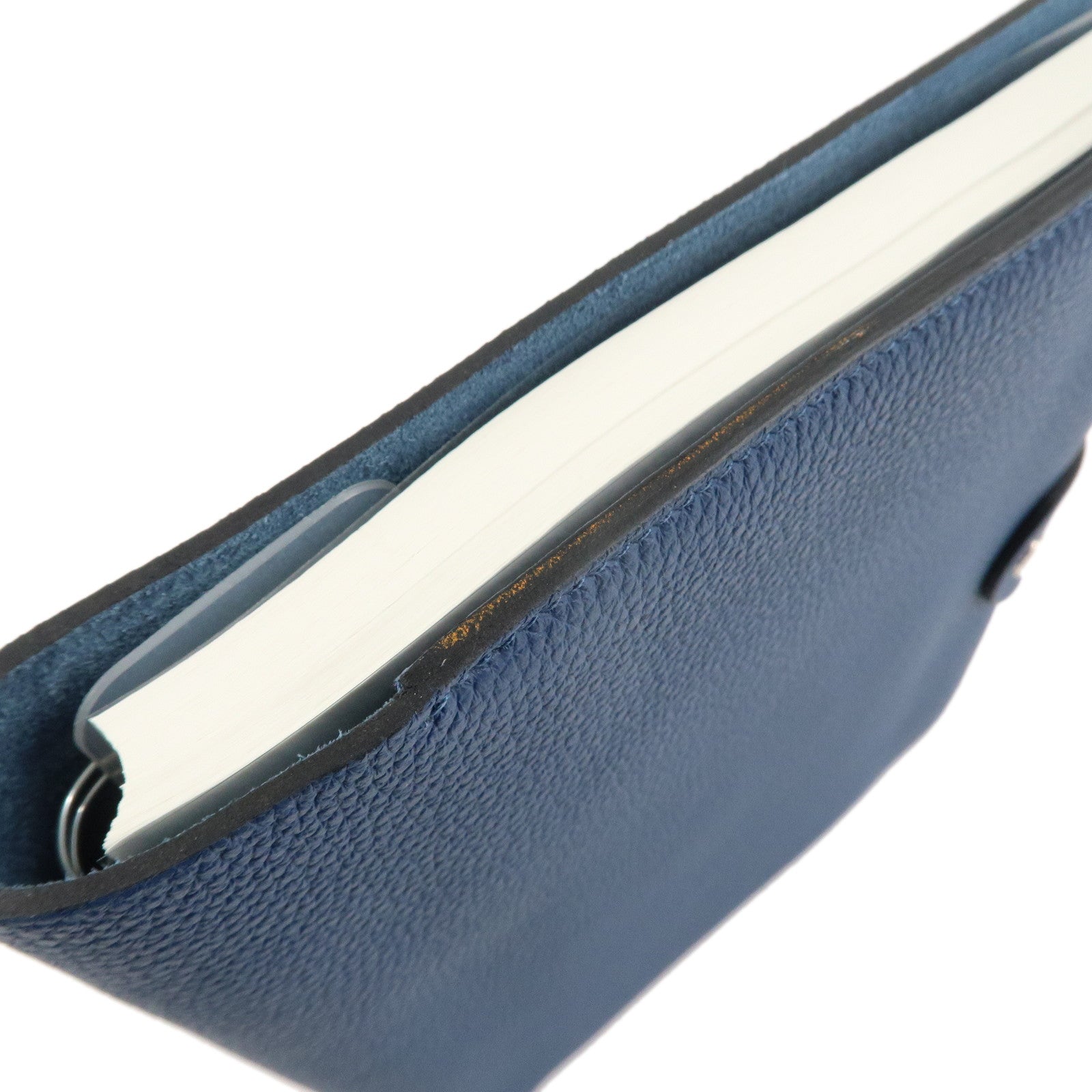 HERMES Togo Ulysse GM Notebook Navy- Used