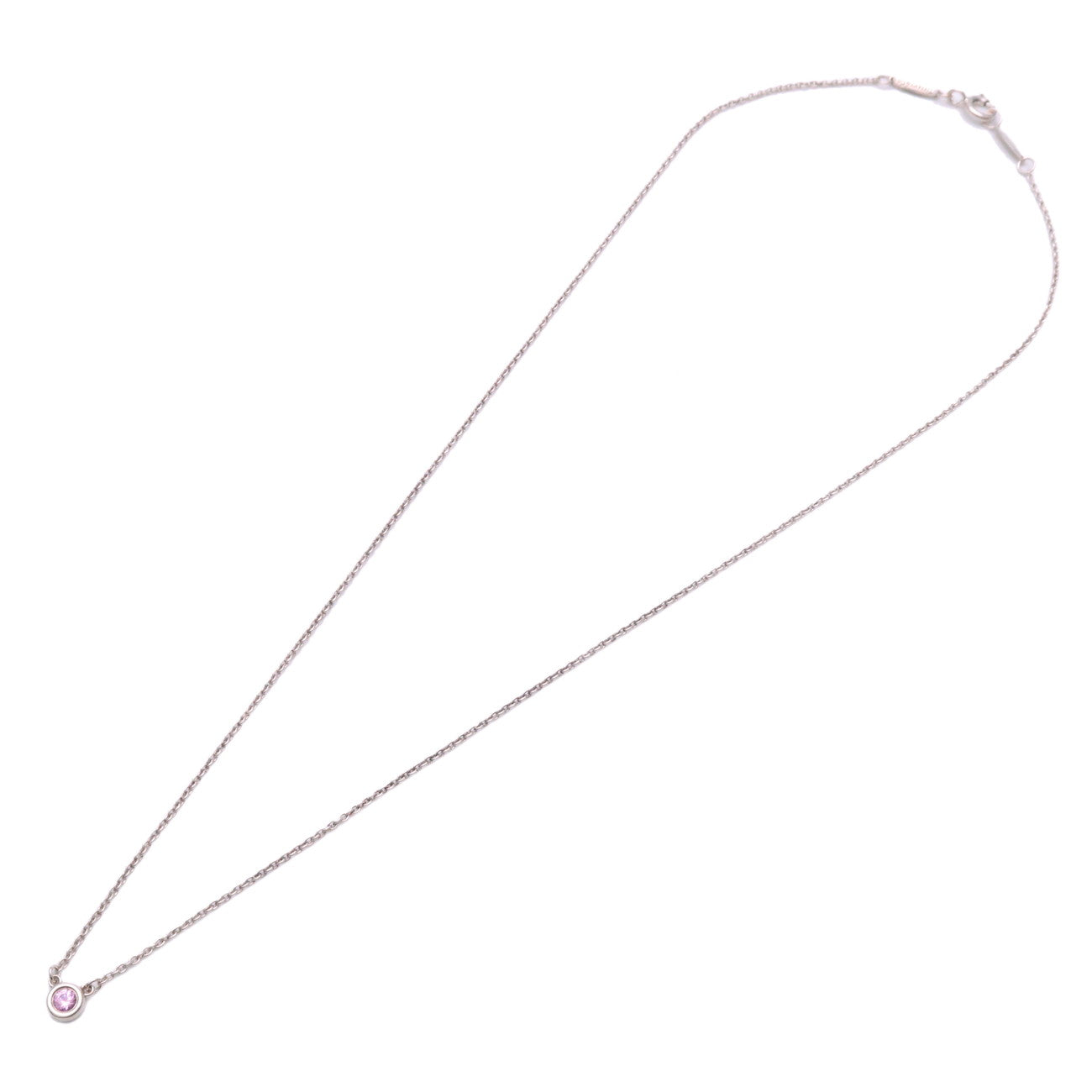 Tiffany&Co. By The Yard 1P Pink Sapphire Necklace 0.08ct SV925