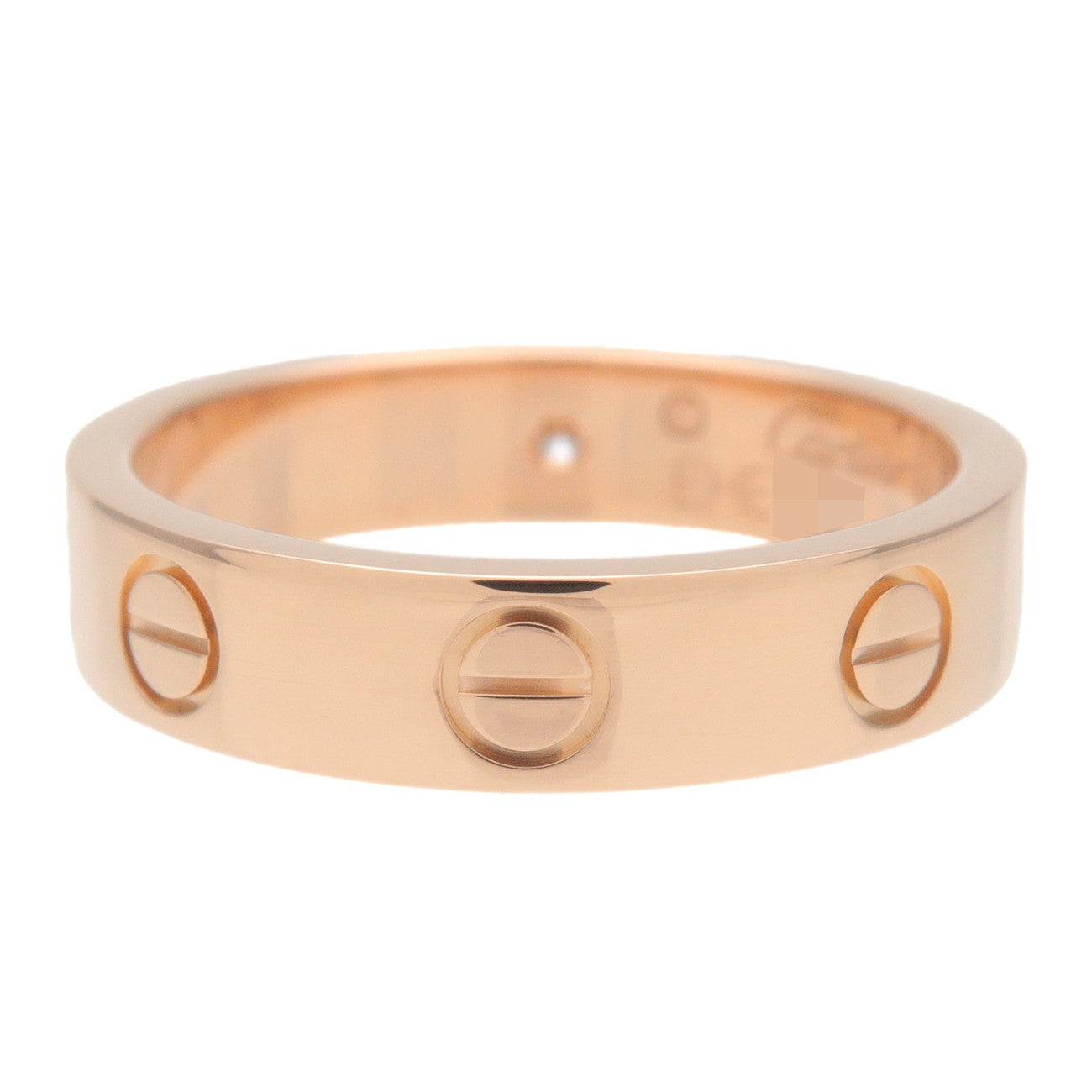 Cartier Mini Love 1P Diamond Ring K18 750PG Rose Gold #49 US5 EU49