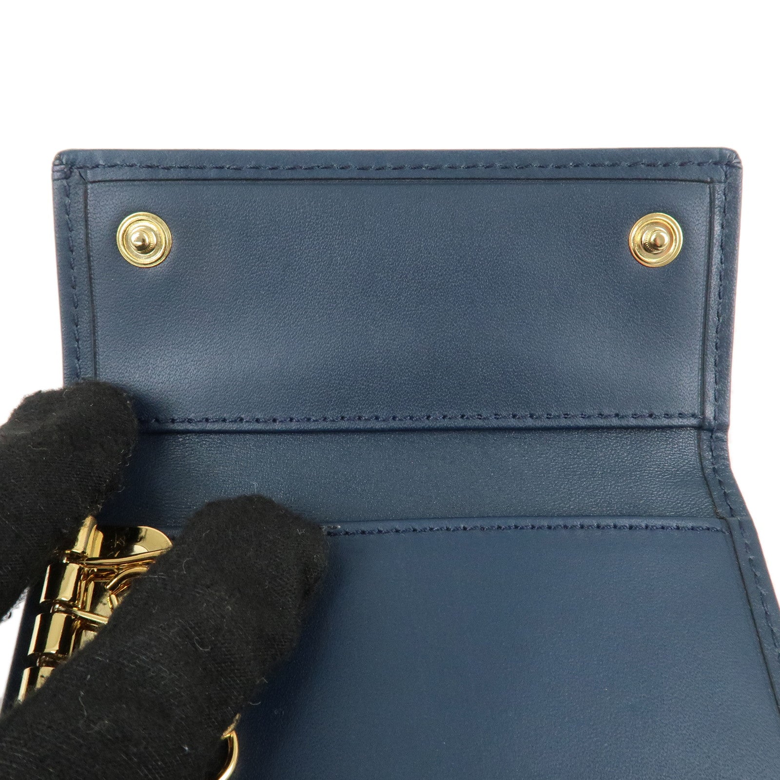 Chiristian Dior Trotter Canvas Leather 6 Rings Key Case Navy Used