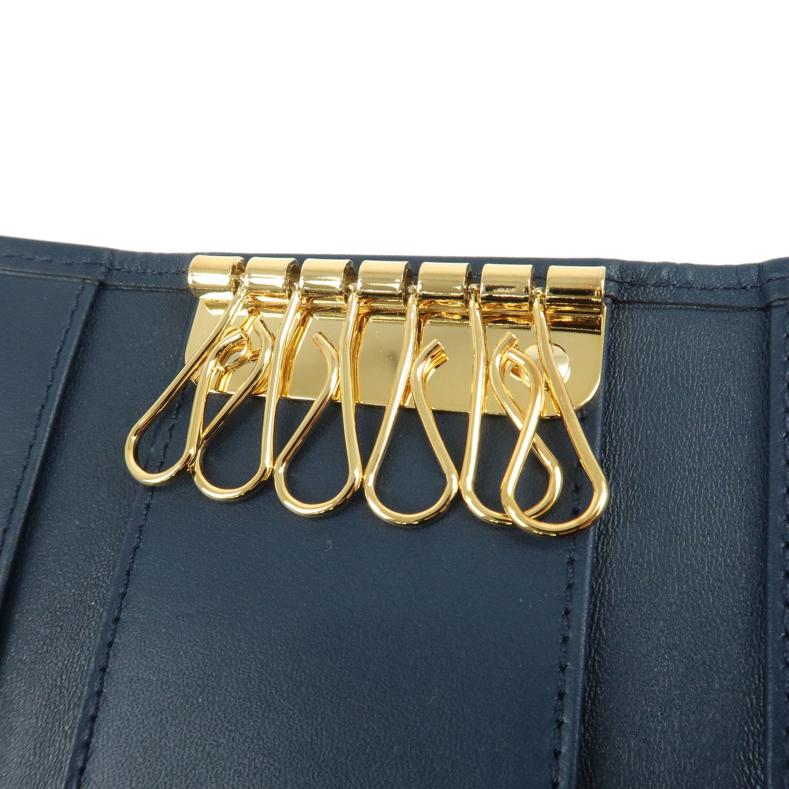 Chiristian Dior Trotter Canvas Leather 6 Rings Key Case Navy Used