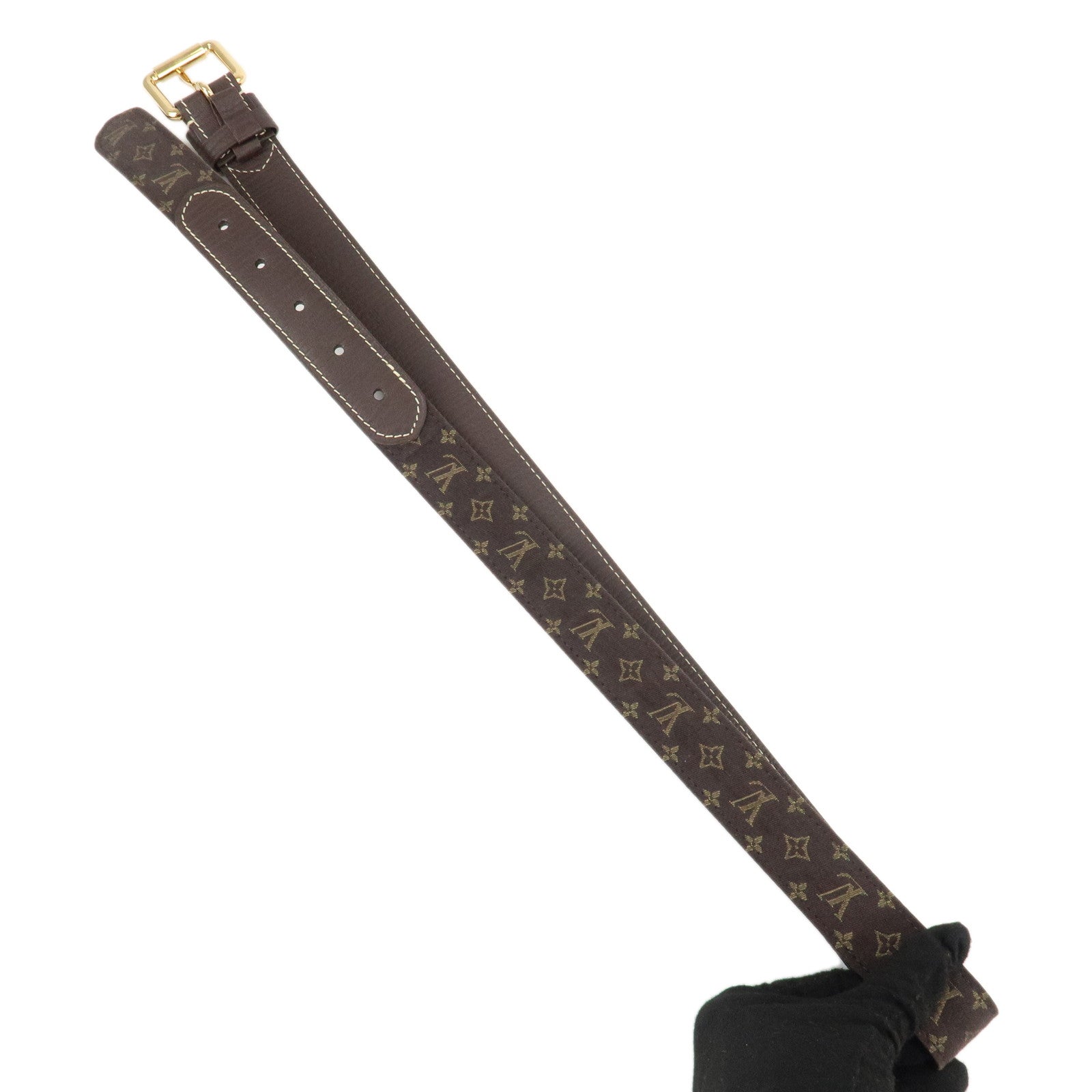 Louis Vuitton Monogram Mini Lin Santule Ebene Belt M6985U Used