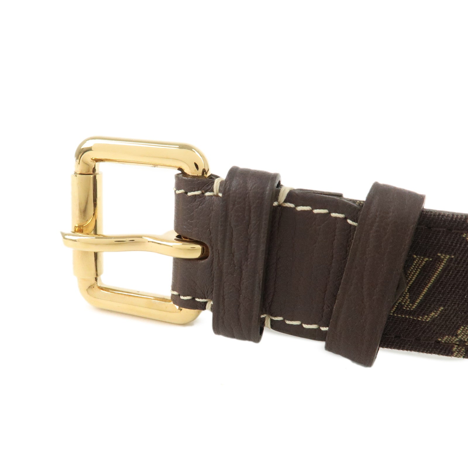 Louis Vuitton Monogram Mini Lin Santule Ebene Belt M6985U Used