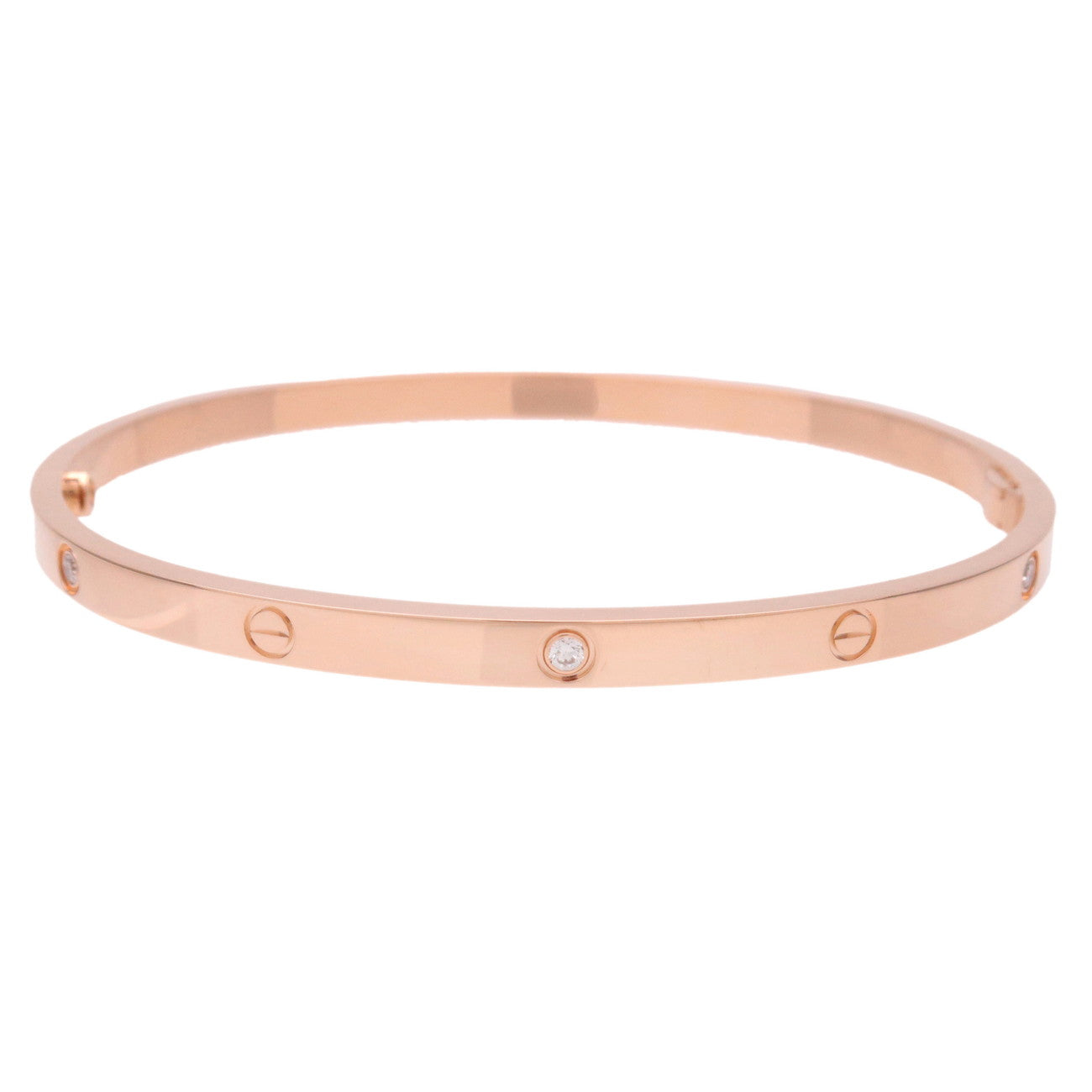 Cartier Love Bracelet SM Half Diamond #18 K18 750PG Rose Gold