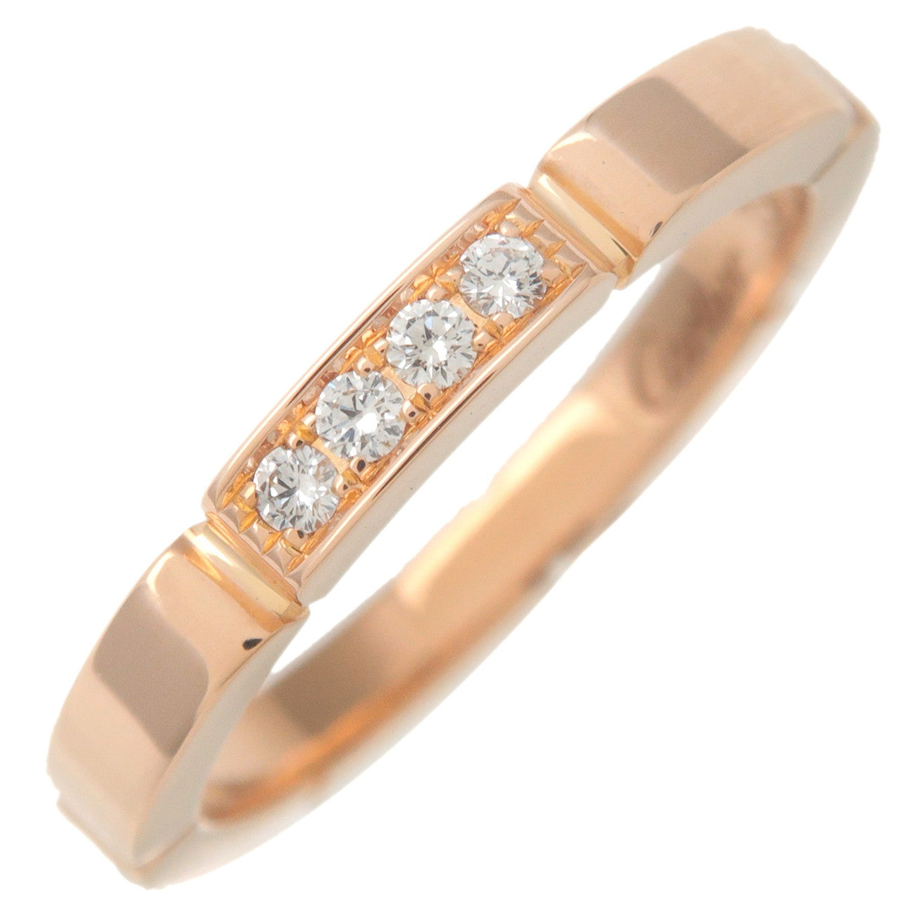 Cartier-Maillon-Panthere-4P-Diamond-Ring-K18-Rose-Gold-#51-US5.5-6