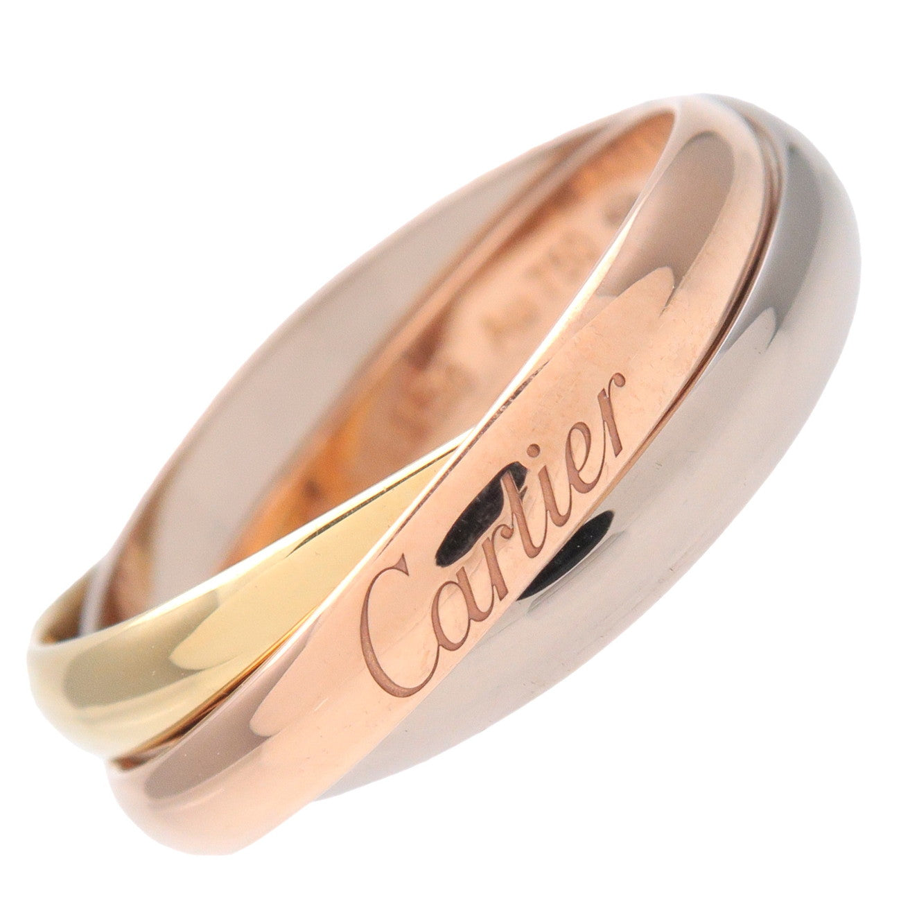 Cartier-Trinity-Ring-MM-K18-750YG/WG/PG-#49-US-5-Yellow-Gold