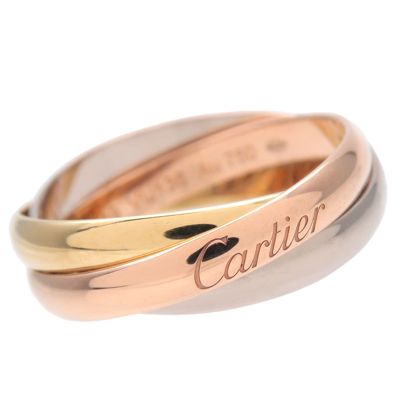 Cartier Trinity Ring MM K18 750YG/WG/PG #49 US 5 Yellow Gold Used