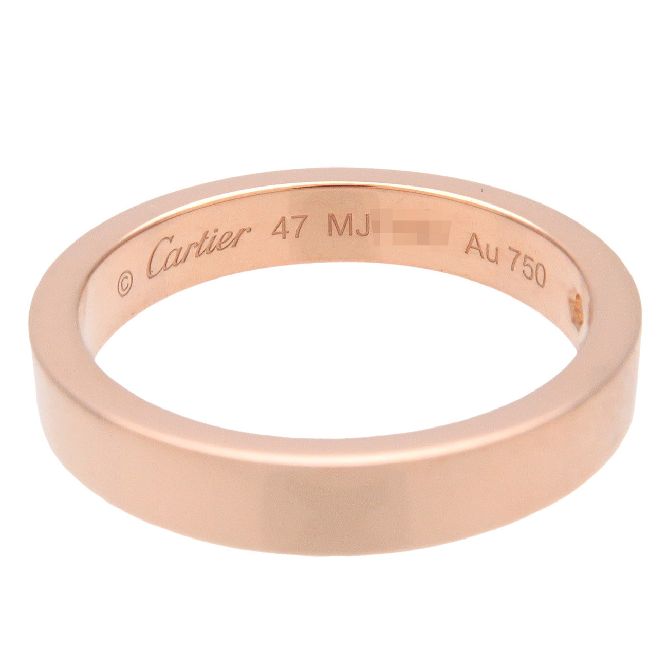 Cartier Engraved 1P Diamond Ring K18 750PG Rose Gold #47 US4-4.5