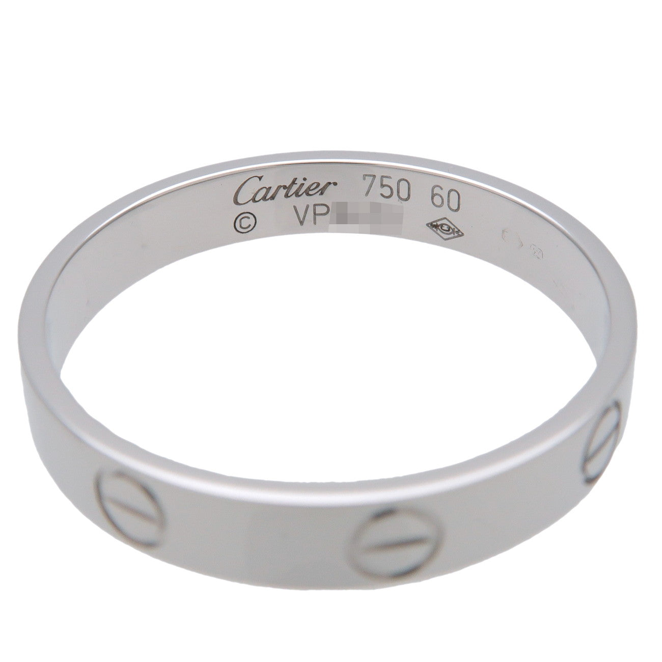 Cartier Mini Love Ring #60 K18WG White Gold US9-9.5 EU59.5 HK20.5