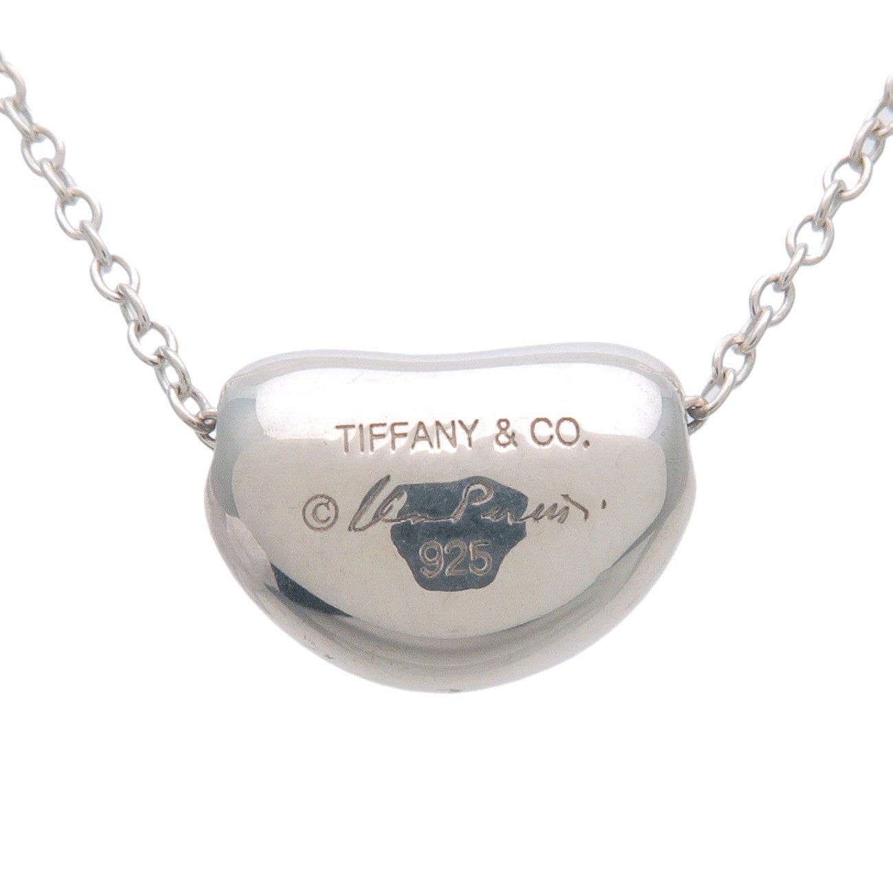 Tiffany&Co. Bean Necklace Small Size Charm SV925 Silver Used