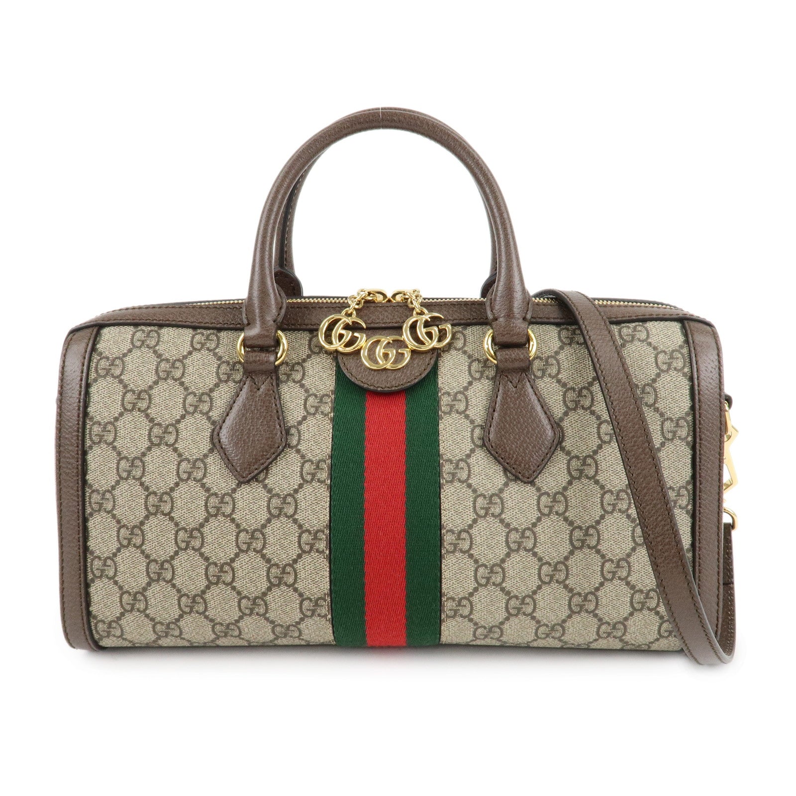 GUCCI-Ophidia-Sherry-GG-Supreme-Leather-2Way-Hand-Bag-524532