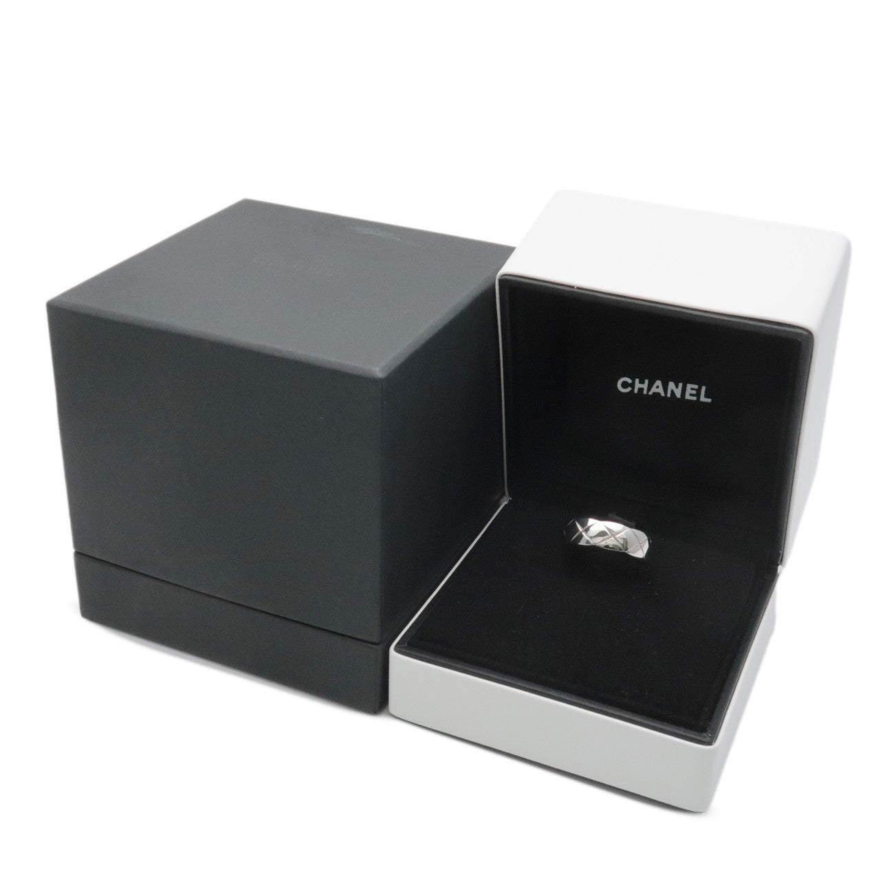 CHANEL COCO Crush Ring Medium #55 K18WG White Gold US7.5 EU55