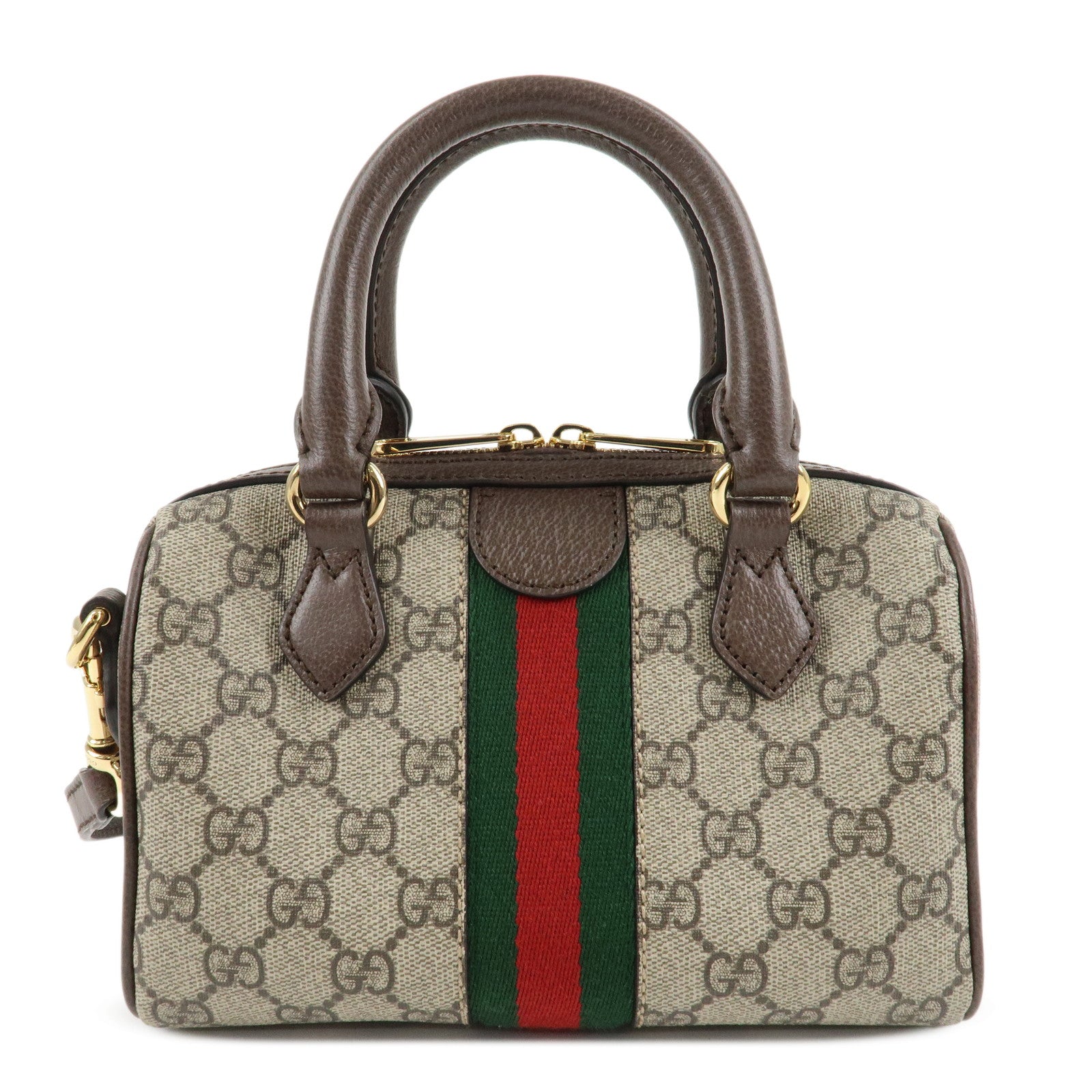 GUCCI Ophidia Sherry GG Supreme Leather 2Way Boston Bag 772053