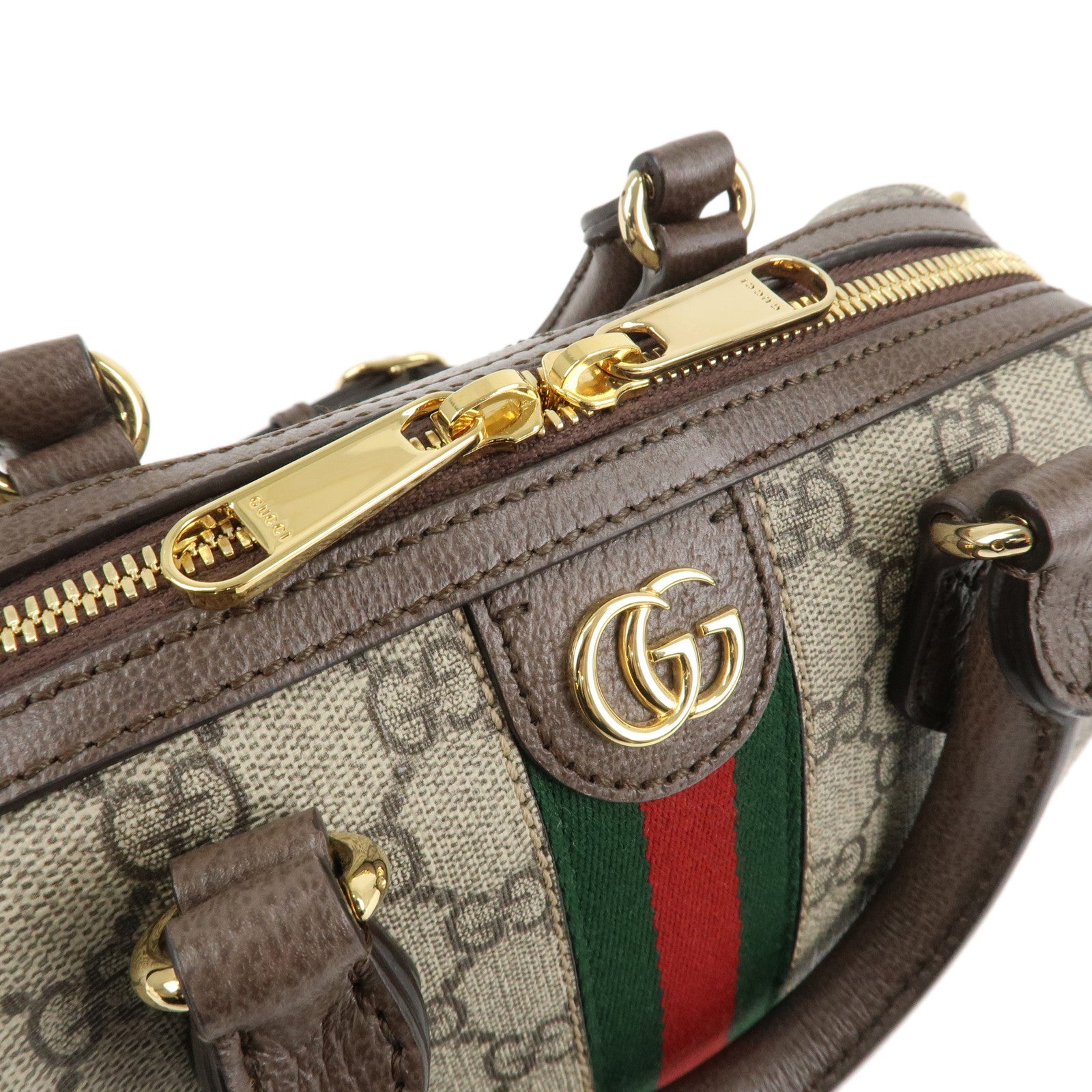 GUCCI Ophidia Sherry GG Supreme Leather 2Way Boston Bag 772053