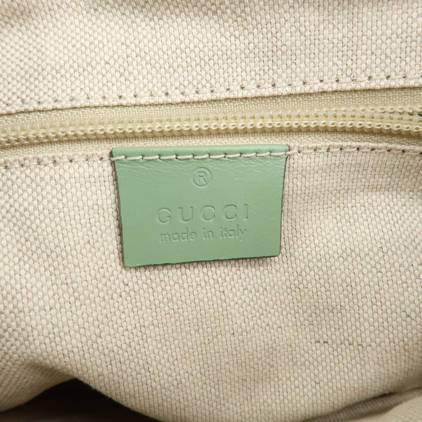 GUCCI Flora Canvas Leather 2Way Bag Tote Bag Green 353440 Used