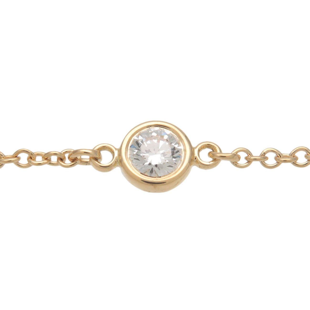 Tiffany&Co. By the Yard 1P Diamond Bracelet 0.08ct K18 Yellow Gold