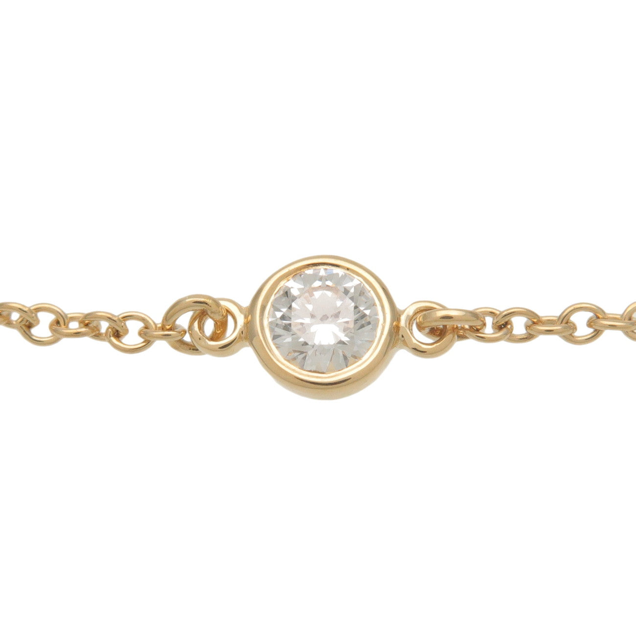 Tiffany&Co. By the Yard 1P Diamond Bracelet 0.08ct K18 Yellow Gold