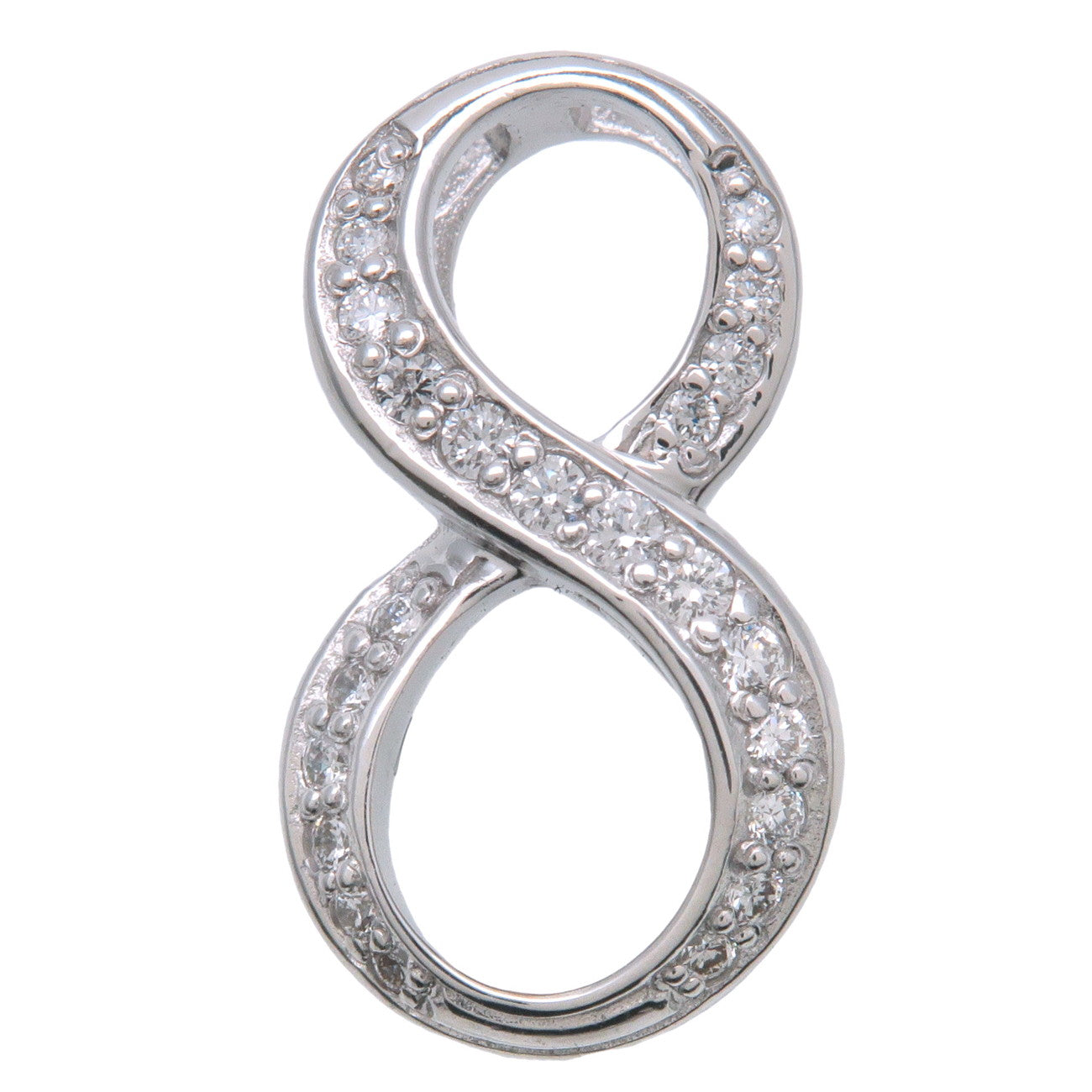 NOMBRE-Number-8-Diamond-0.19ct-Small-Pendant-Top-K18-White-Gold