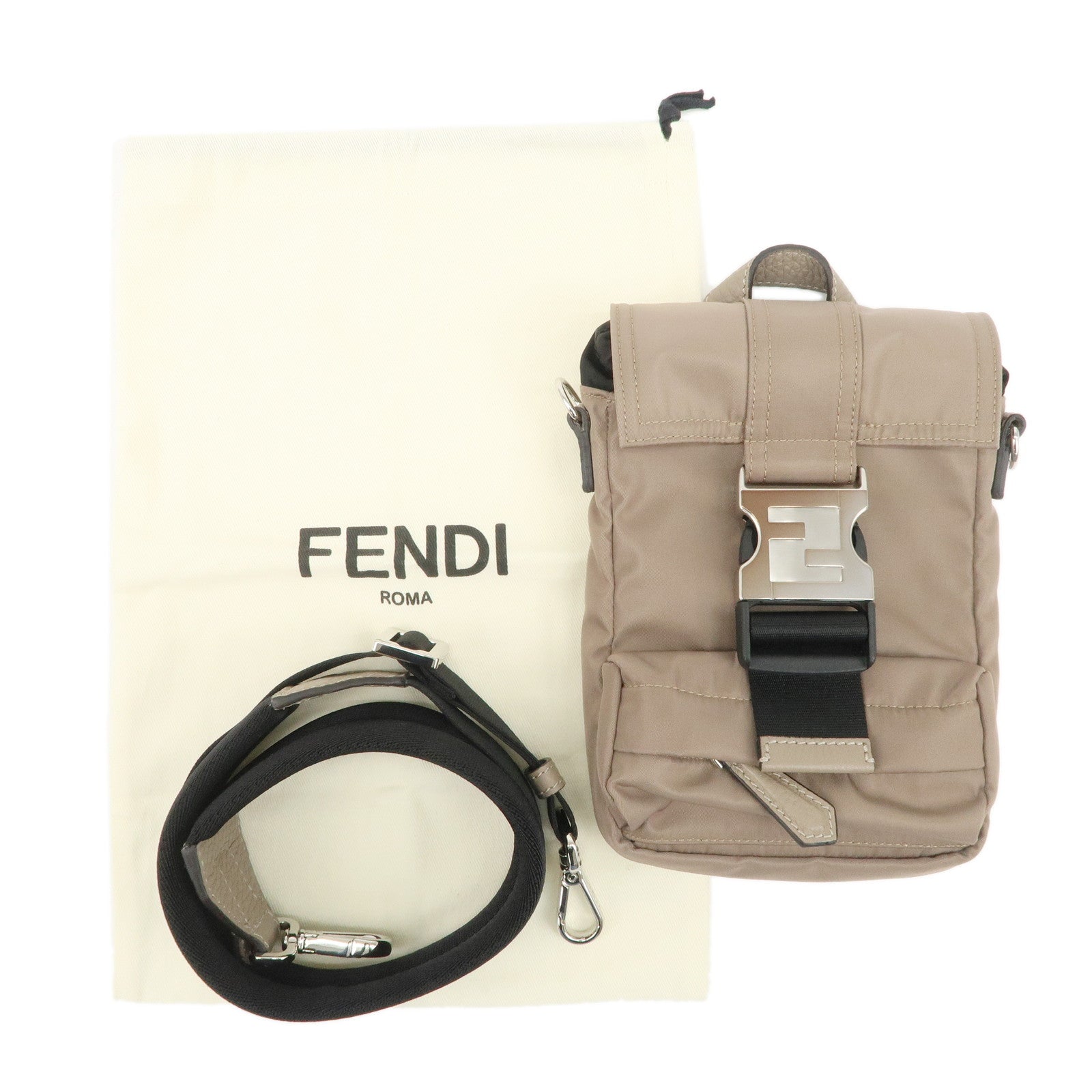 FENDI Nylon Leather FENDINESS MINI Mini Shoulder Pouch 7VZ068