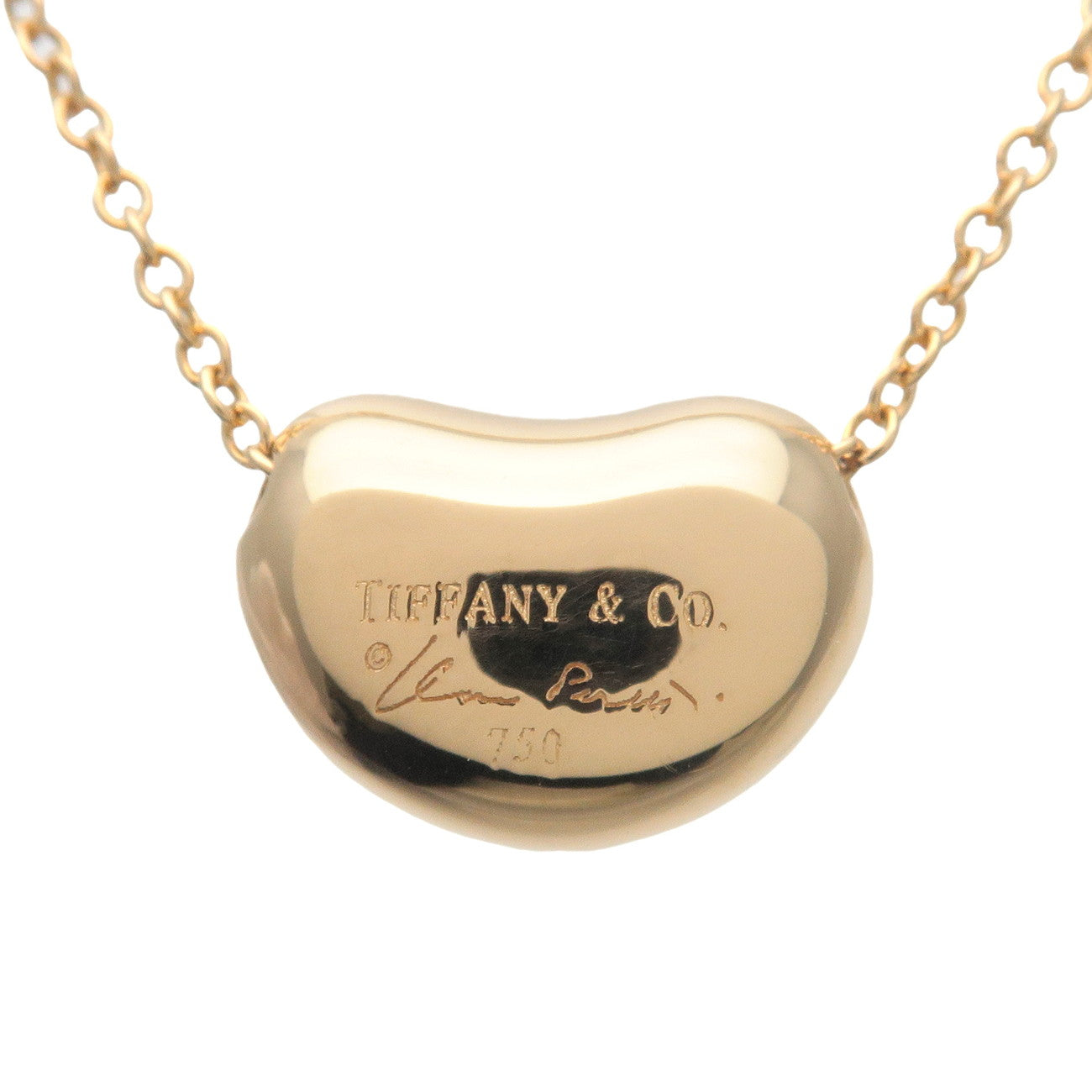 Tiffany&Co. Bean Necklace Small K18YG 750YG Yellow Gold