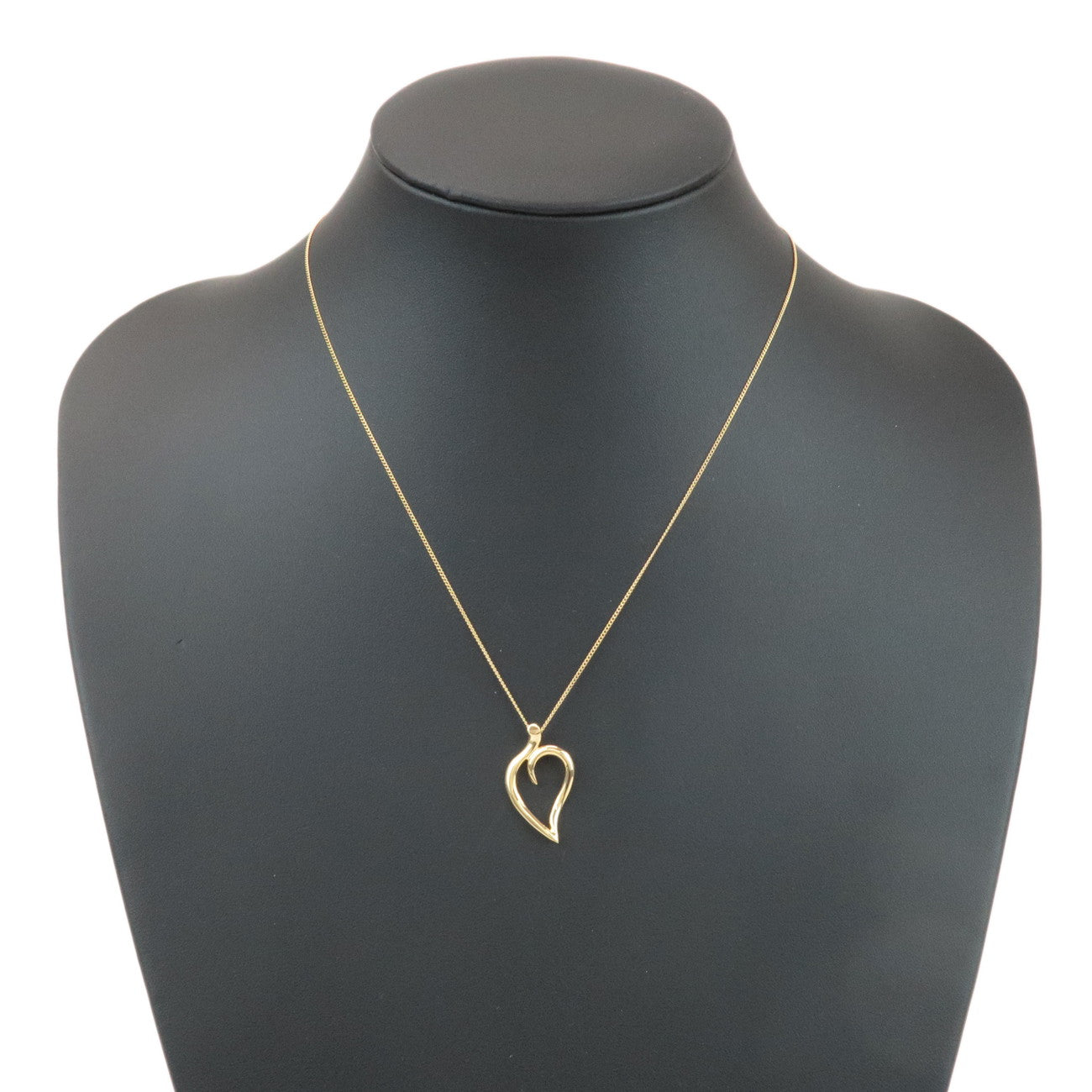 Tiffany&Co. Leaf Heart 1P Diamond Necklace K18 750YG Yellow Gold