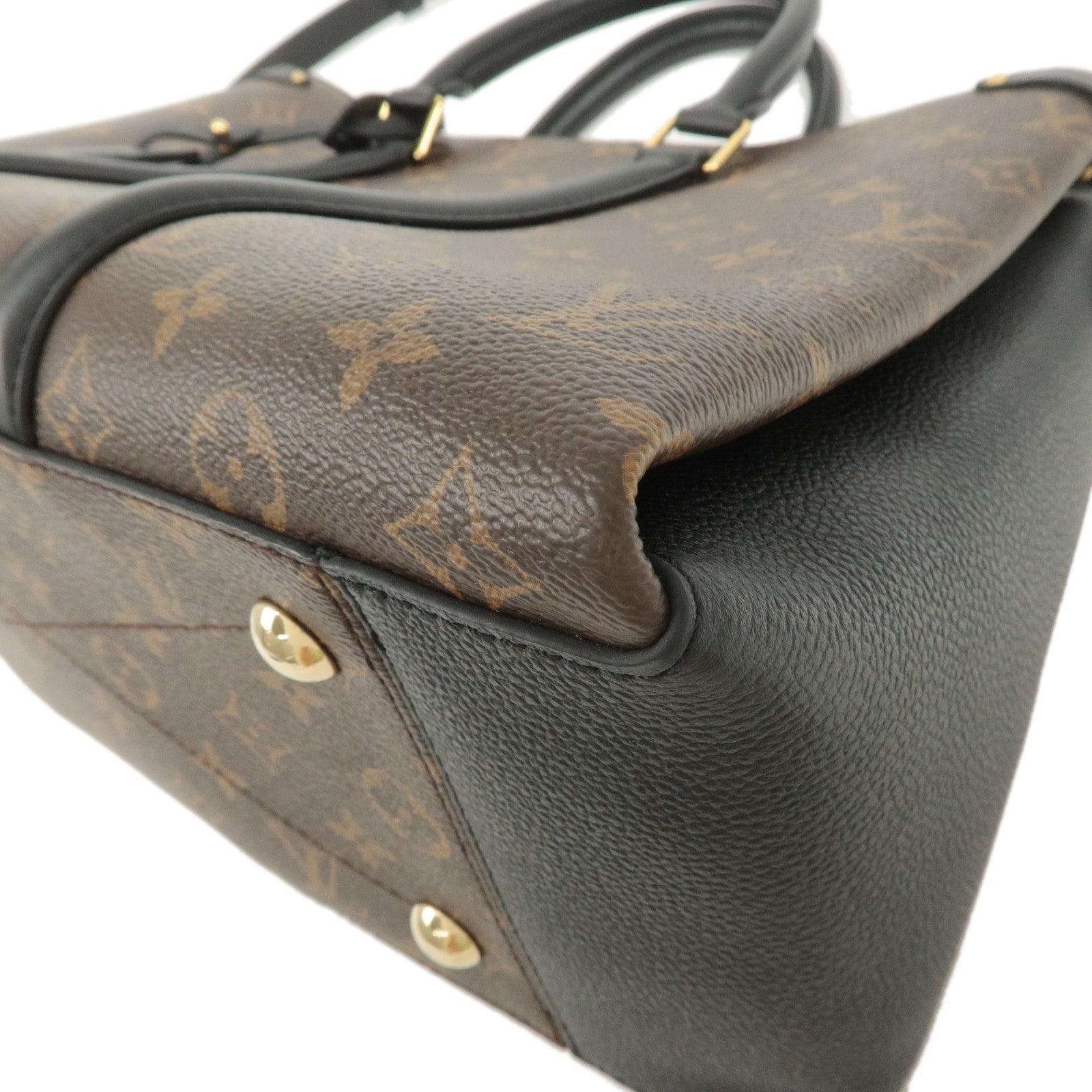 Louis Vuitton Monogram Soufflot NV MM 2Way Hand Bag Brown M44817 Used