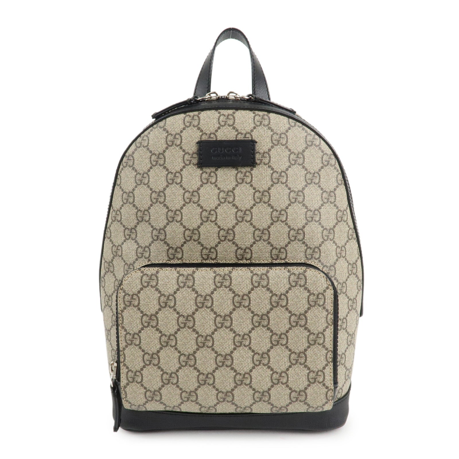 GUCCI-GG-Supreme-Leather-Back-Pack-Beige-Black-429020