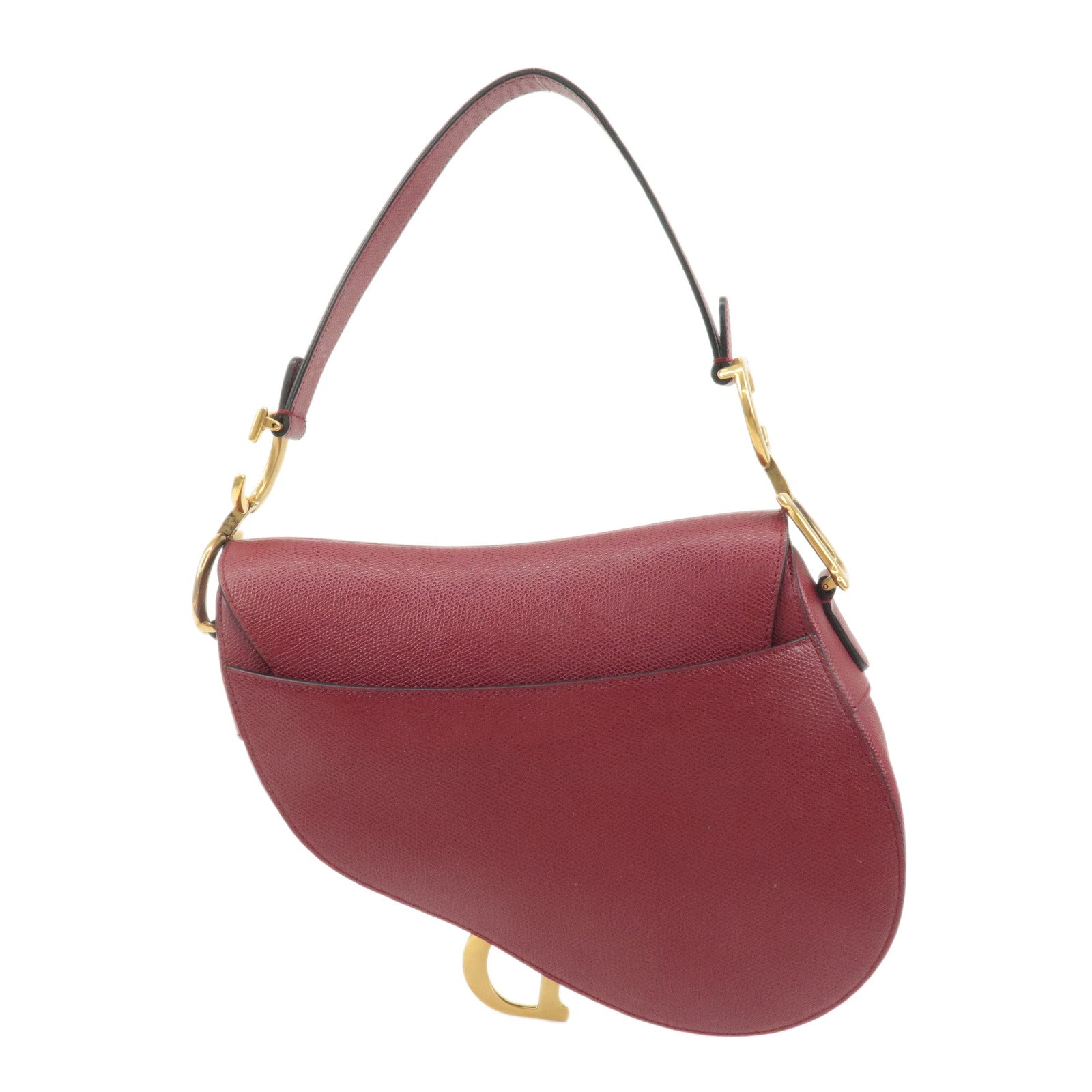 Christian Dior Leather Saddle Bag Hand Bag Red