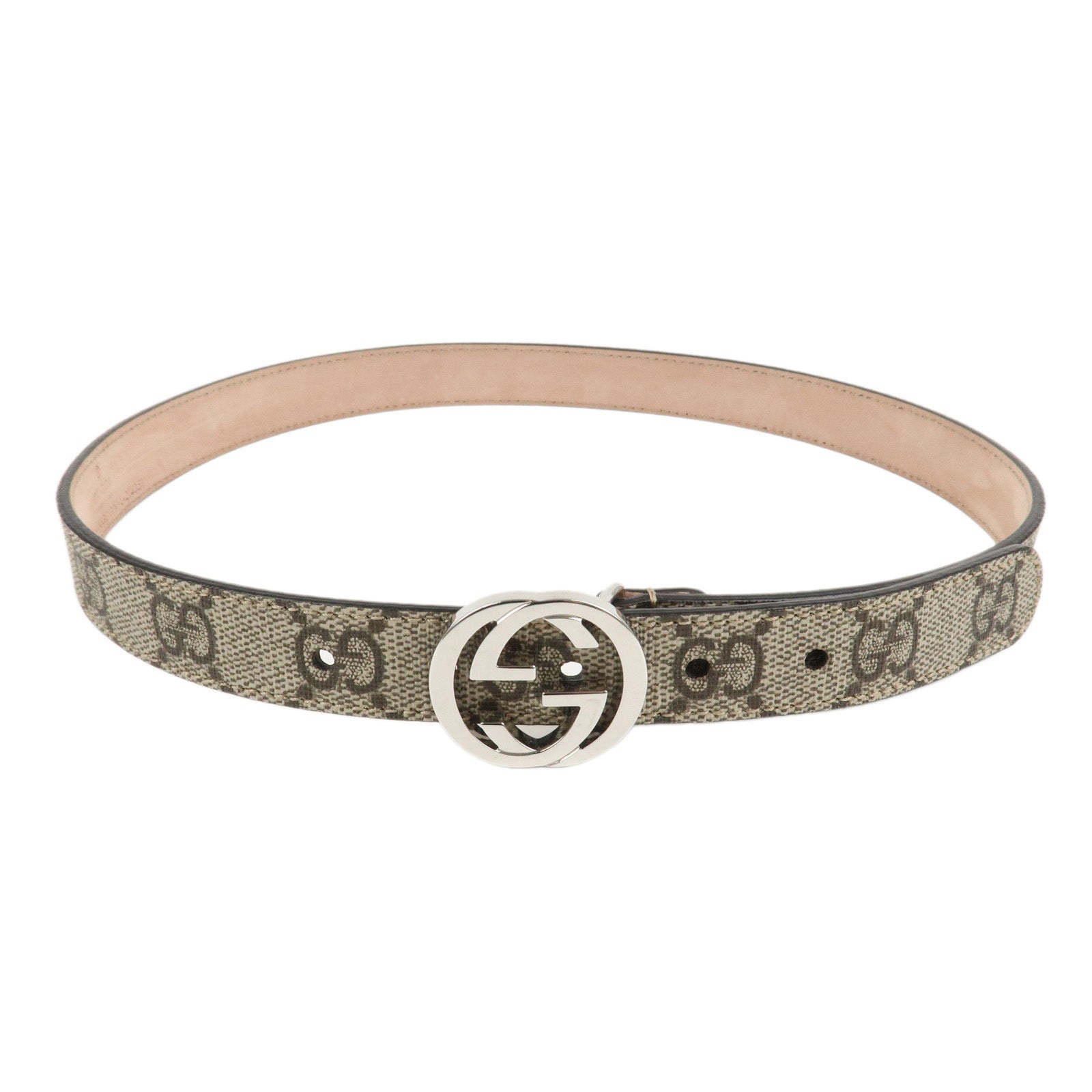 GUCCI-Gucci-Interlocking-G-GG-Supreme-Belt-Beige-258395