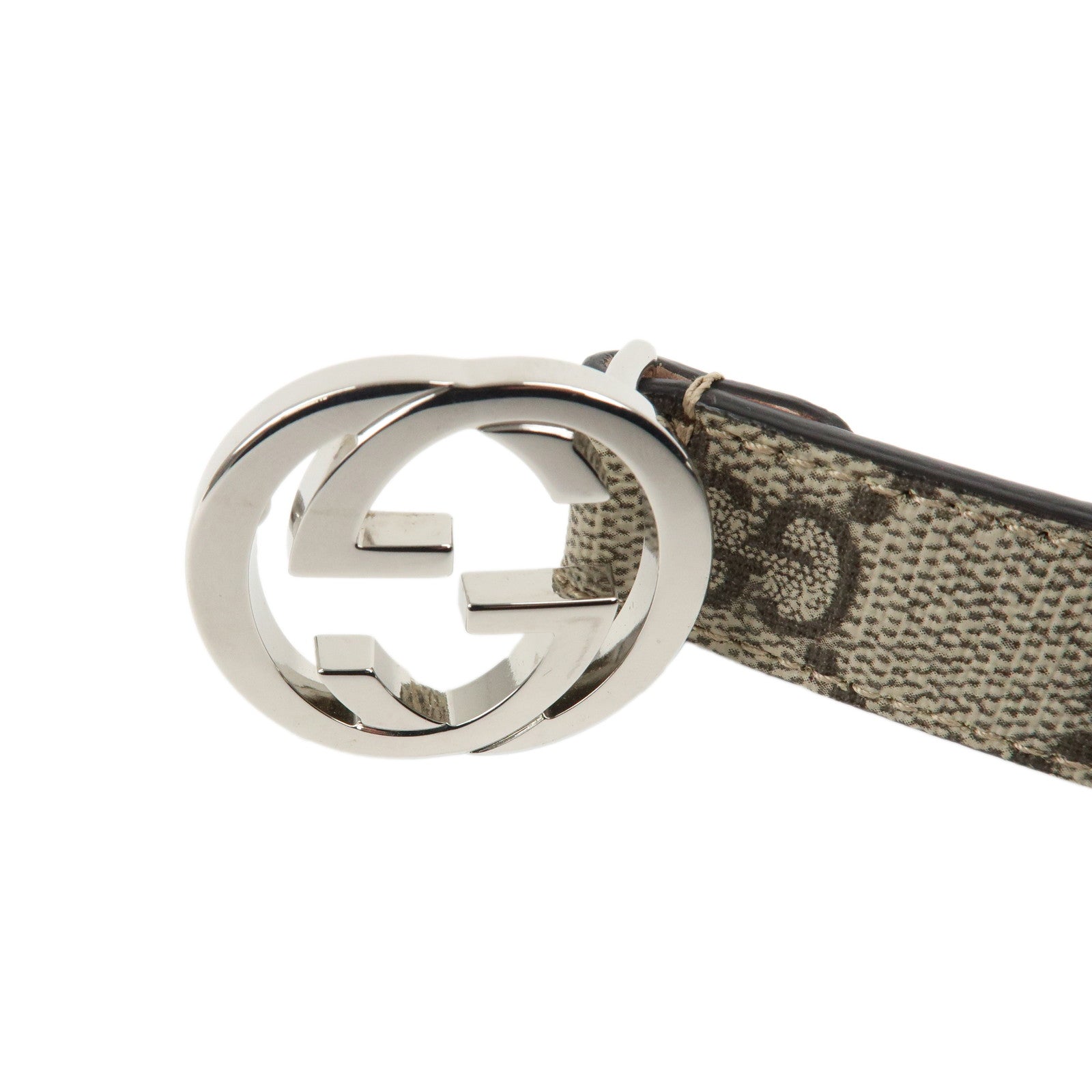 GUCCI Gucci Interlocking G GG Supreme Belt Beige 258395