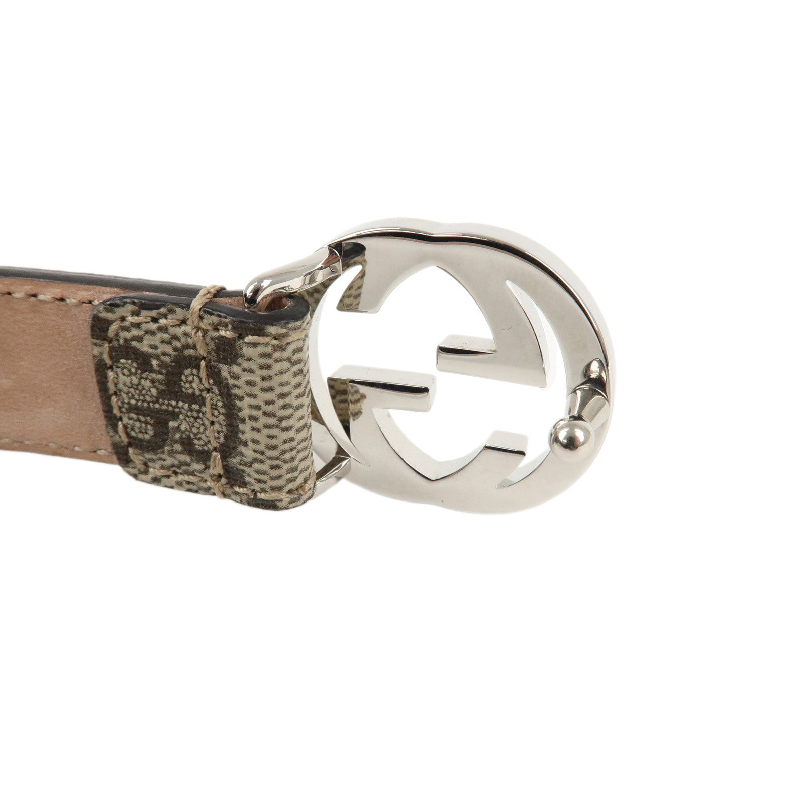 GUCCI Gucci Interlocking G GG Supreme Belt Beige 258395