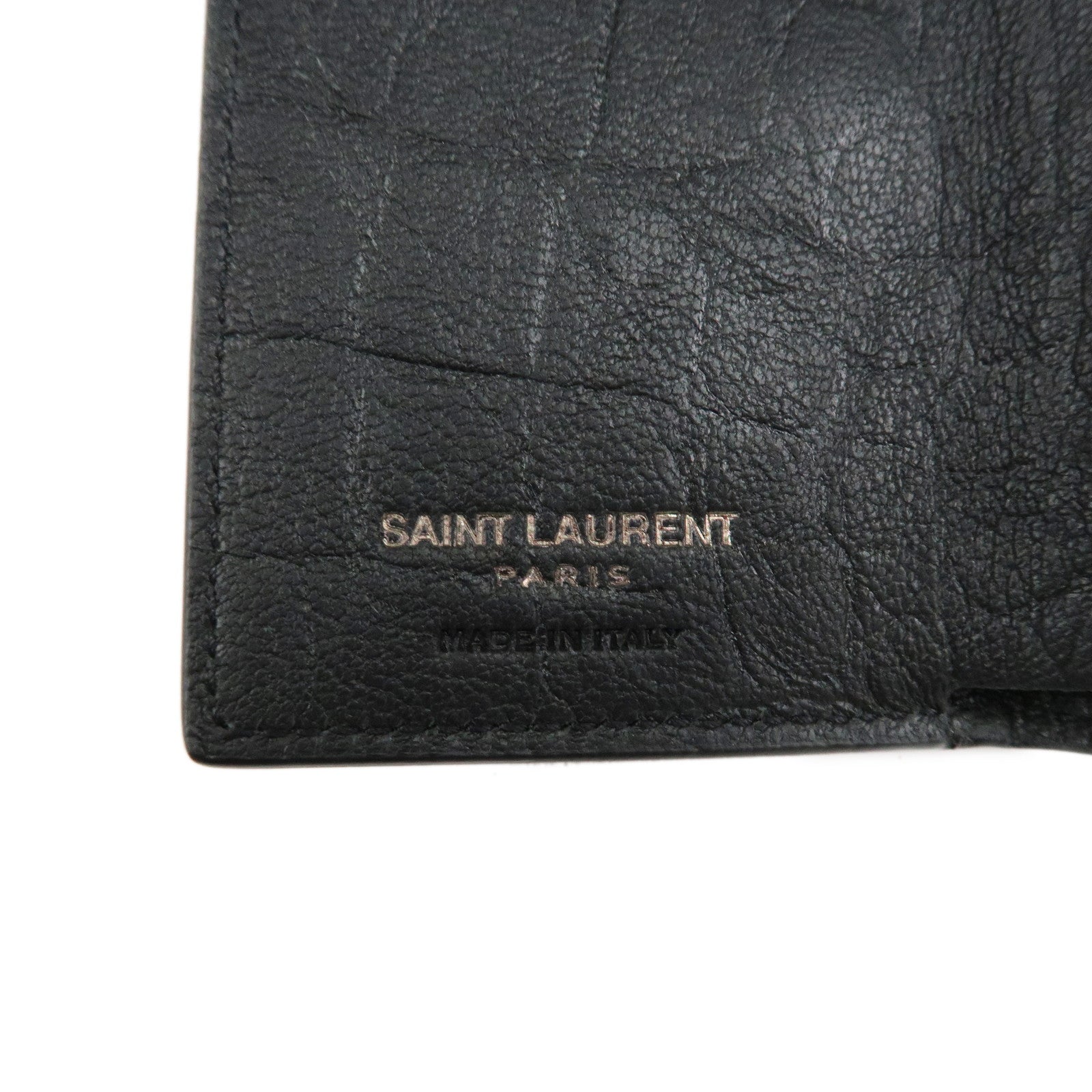 Saint Laurent Paris Leather Compact Wallet Black 529976