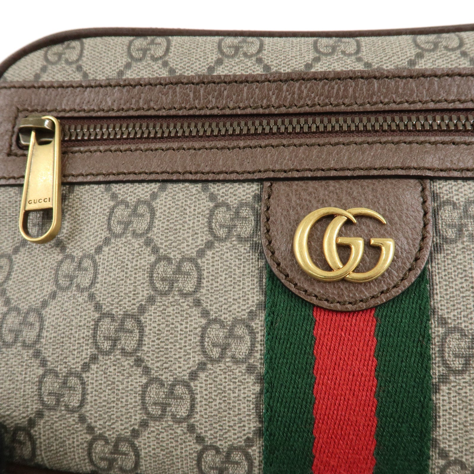 GUCCI Ophidia Sherry GG Supreme Leather Waist Bag 574796