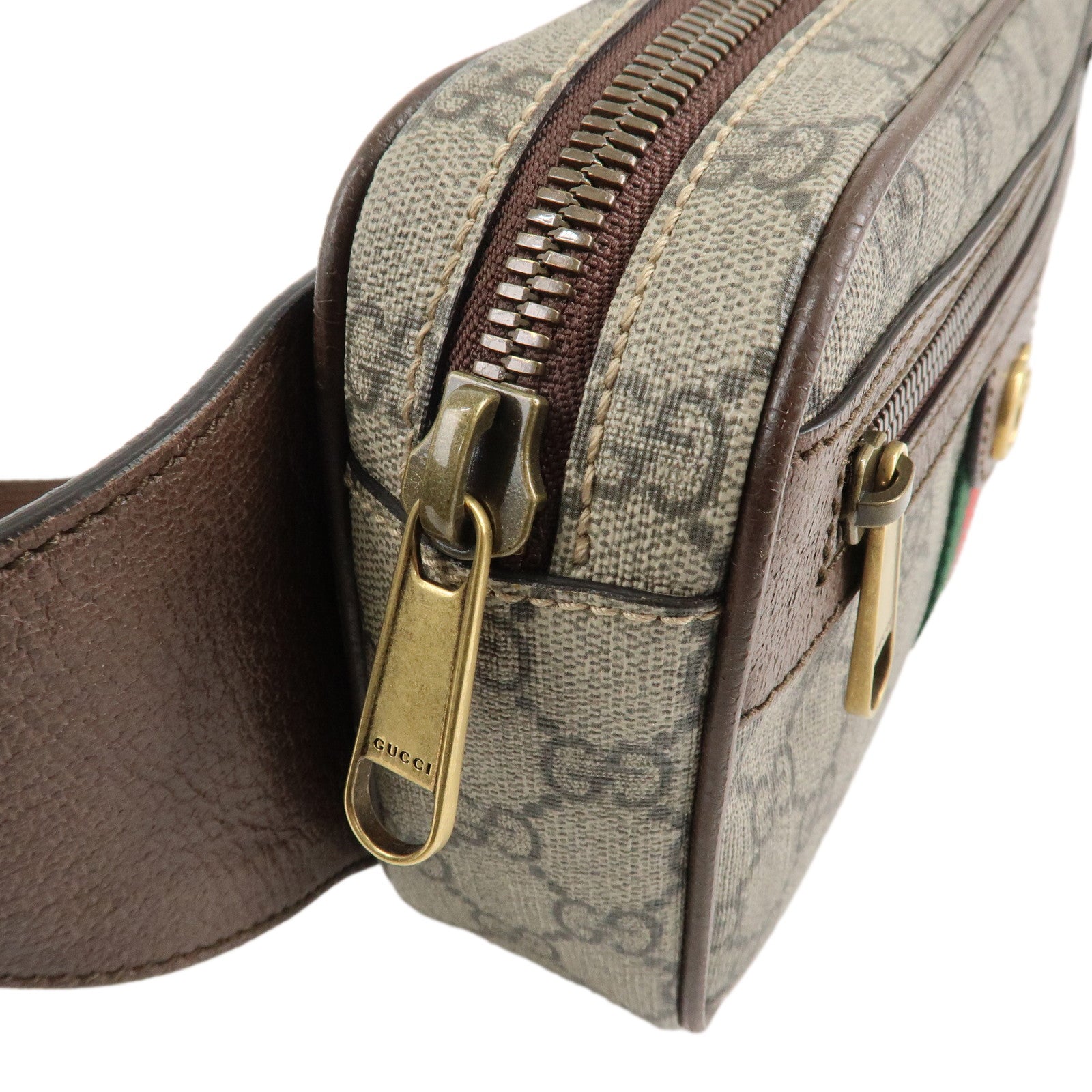 GUCCI Ophidia Sherry GG Supreme Leather Waist Bag 574796