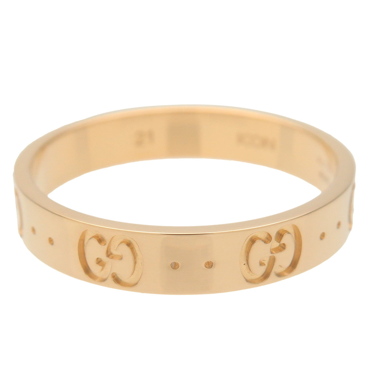 GUCCI Icon Ring K18 750YG Yellow Gold #21 US9.5 EU60 HK21 Used