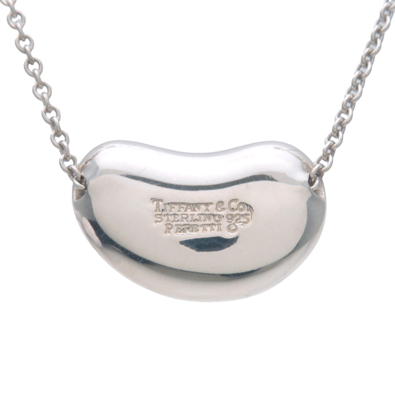 Tiffany&Co. Bean Charm Necklace Medium SV925 Silver Used