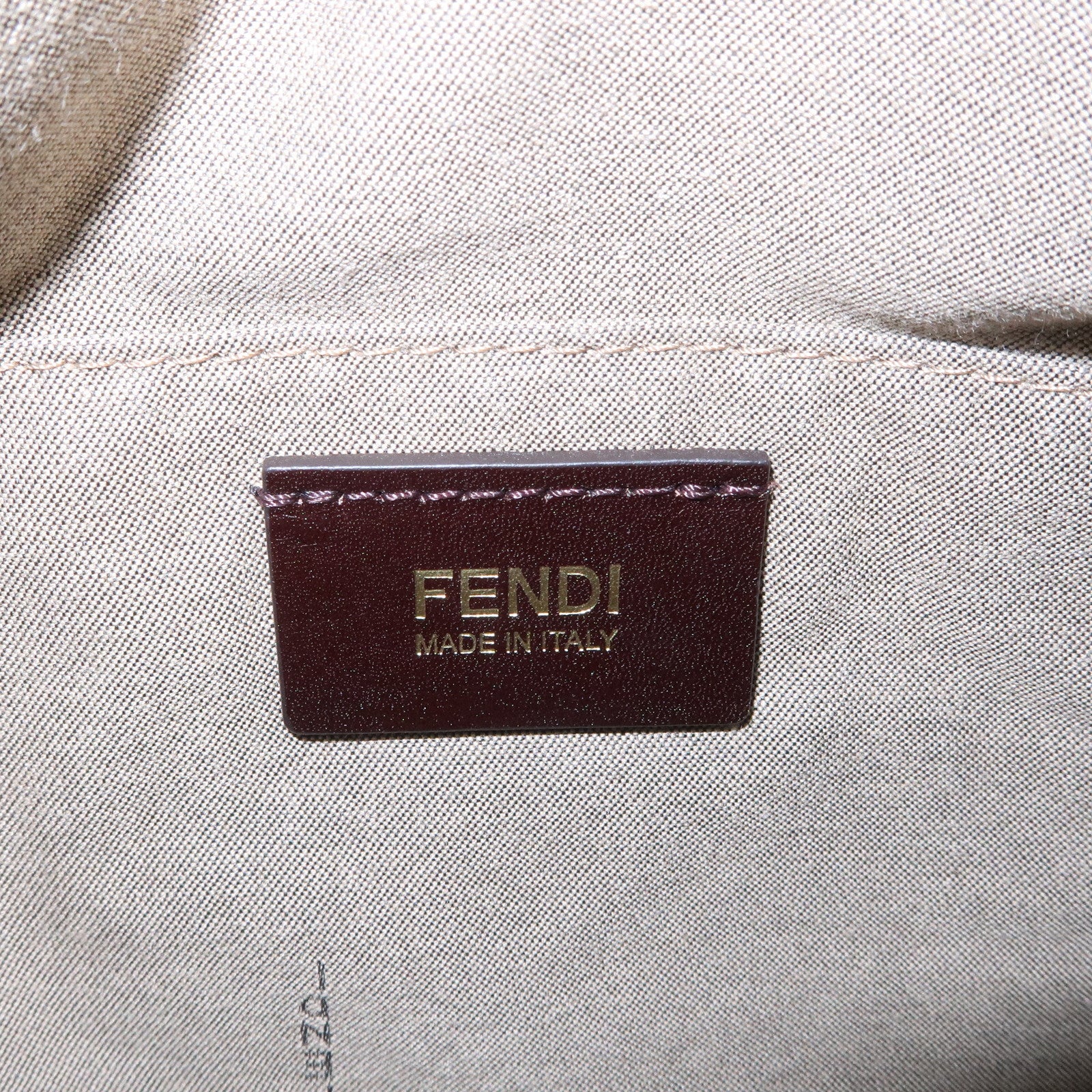 FENDI Zucchino Canvas Leather Mini Boston Bag Brown Blue 8BL068