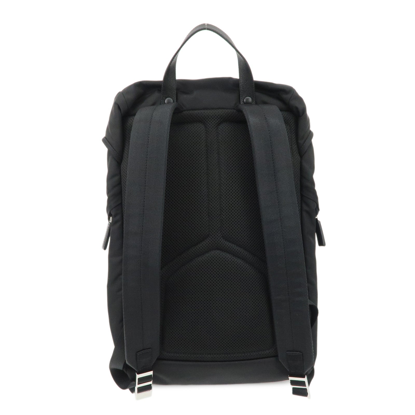 PRADA Logo Nylon Back Pack Black 2VZ135