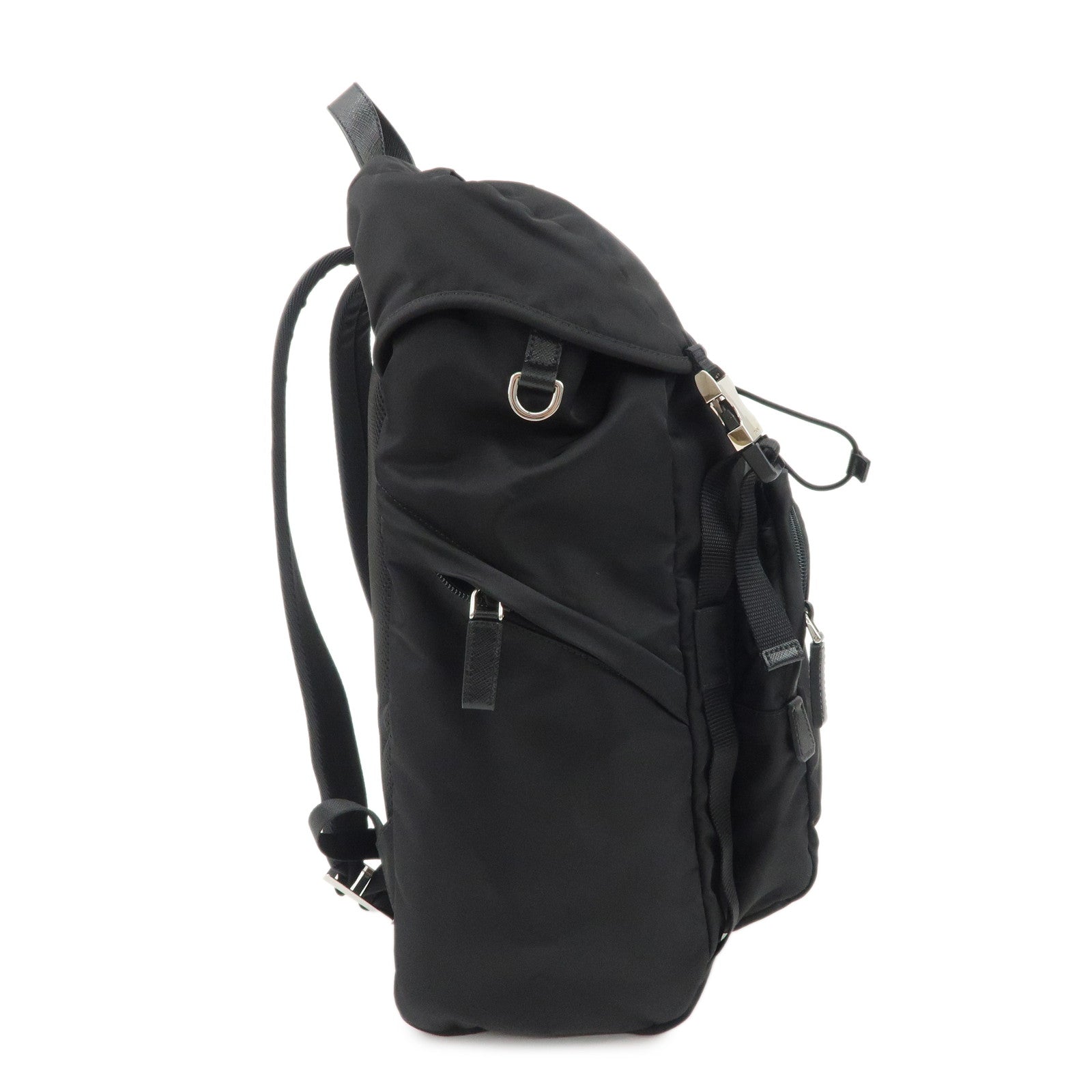 PRADA Logo Nylon Back Pack Black 2VZ135