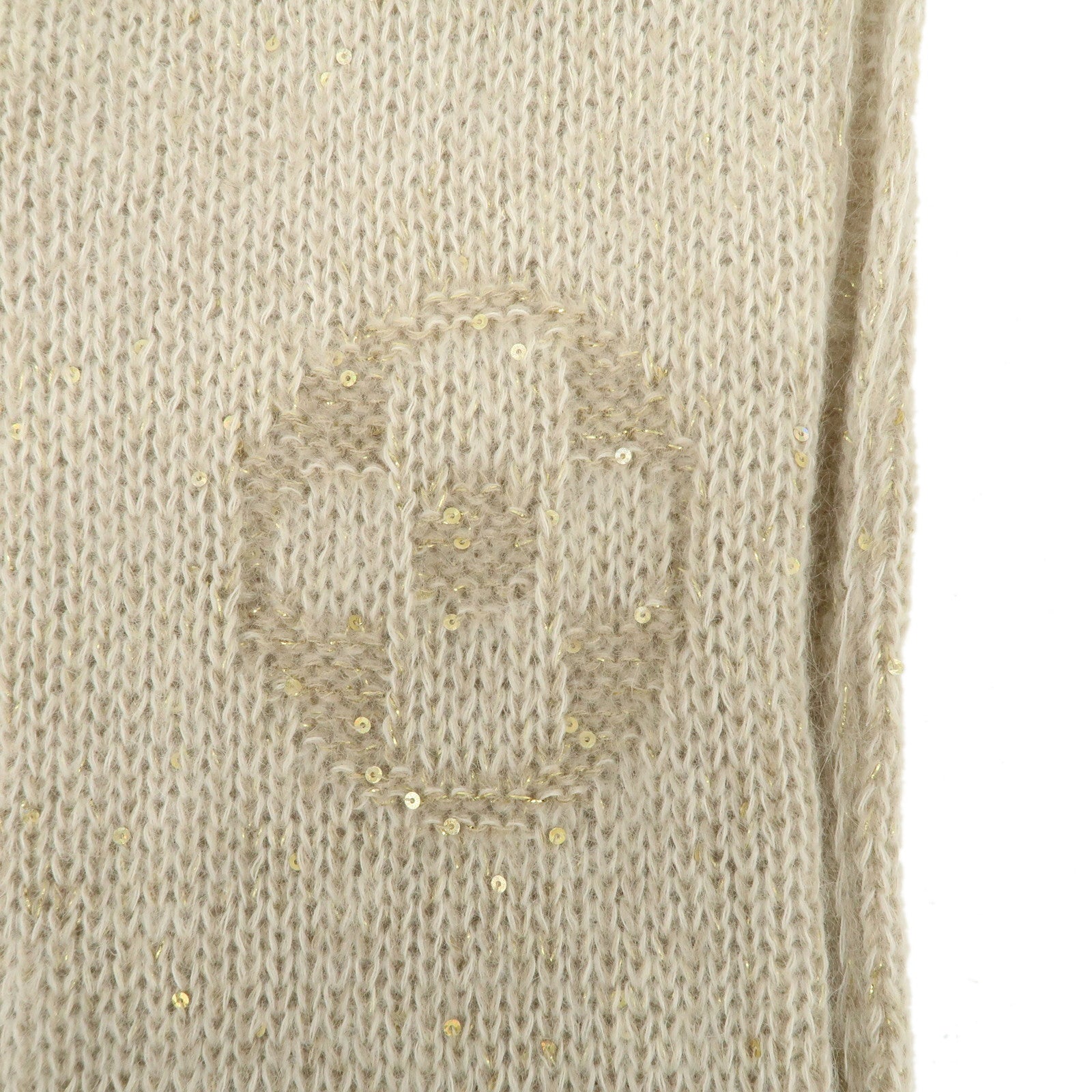 Louis Vuitton Monogram Escharpe Gulitter Scarf Beige 401910 Used