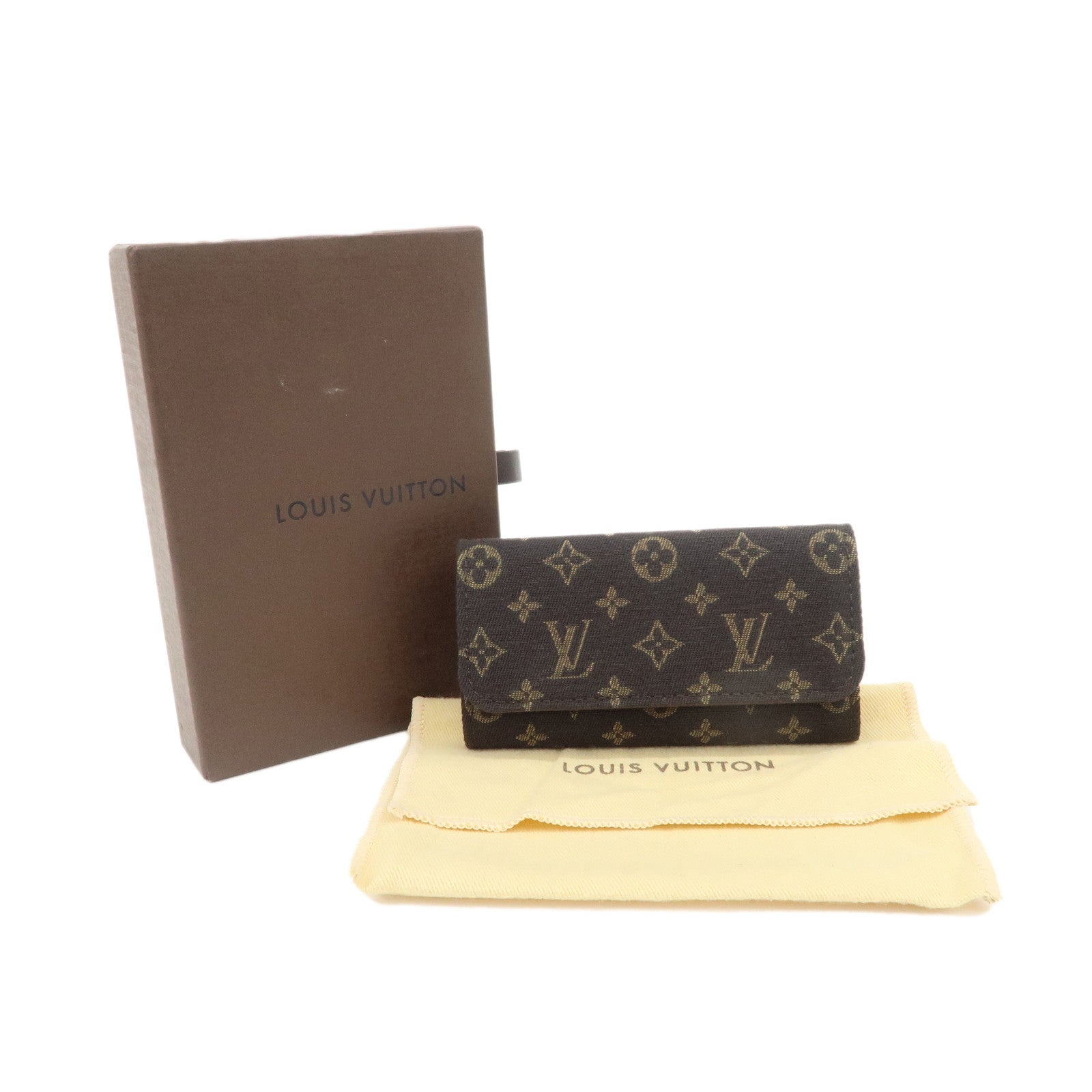 Louis Vuitton Monogram Mini Lin Multicles 4 Key Case Ebene M95231 Used