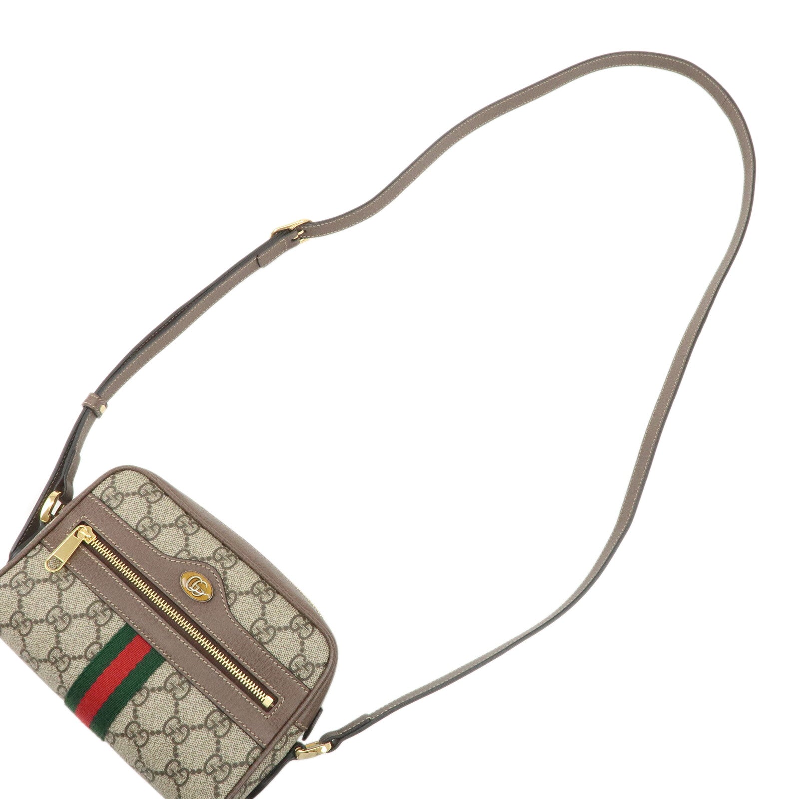 GUCCI Ophidia Sherry GG Supreme Leather Shoulder Bag 517350 Used