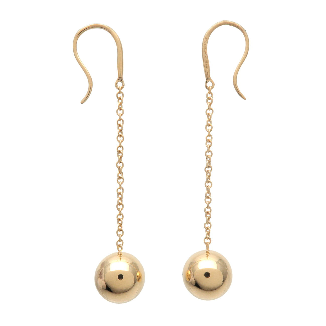 Tiffany&Co. Hardware Ball Hook Earrings K18 750YG Yellow Gold