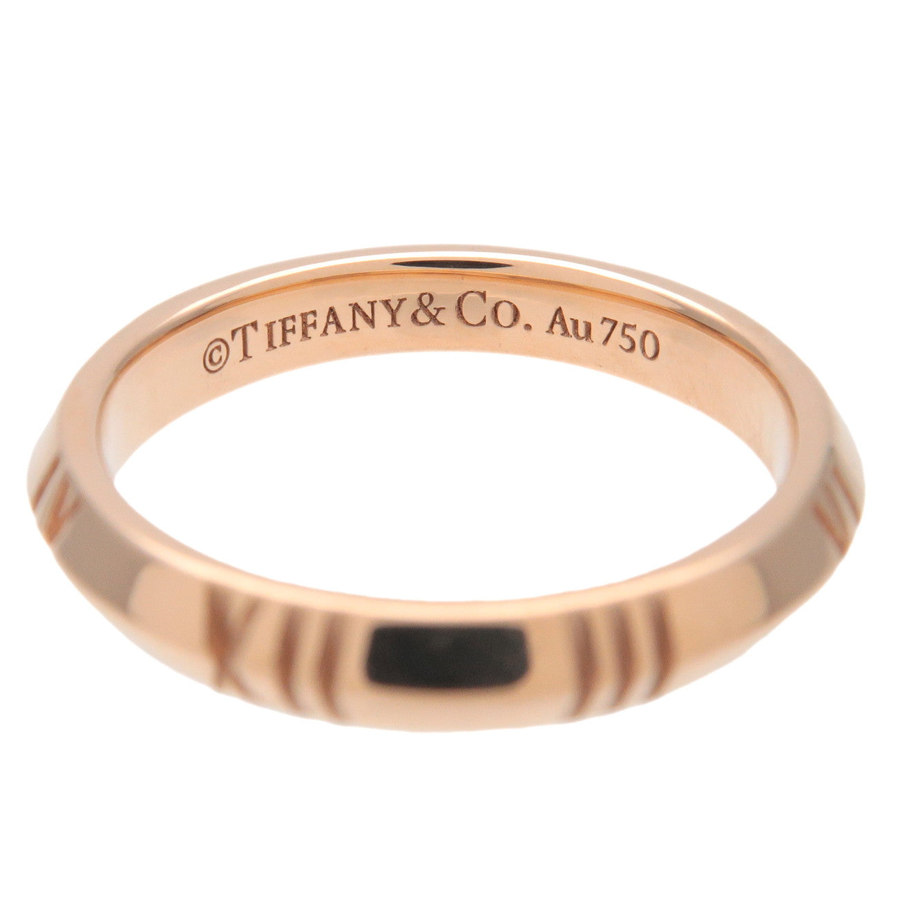 Tiffany&Co. Atlas Closed Narrow Ring K18PG 750PG Rose Gold US5