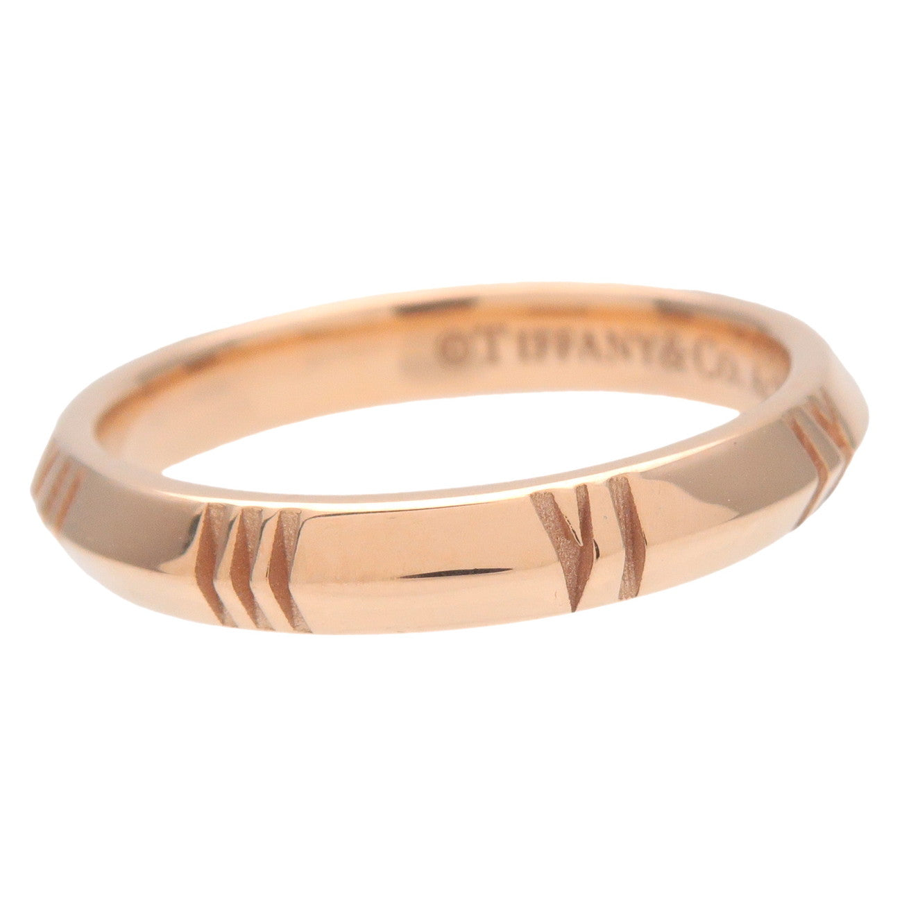 Tiffany&Co. Atlas Closed Narrow Ring K18PG 750PG Rose Gold US5